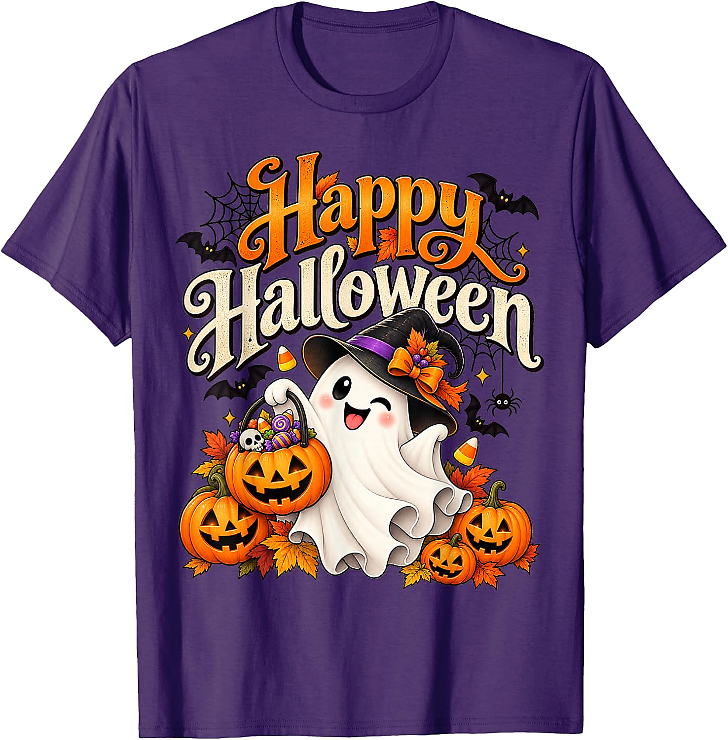 Cute Ghost Halloween T-Shirt | Spooky Pumpkin Graphic Tee