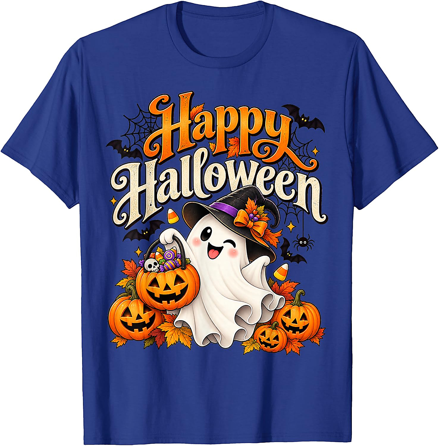 Cute Ghost Halloween T-Shirt | Spooky Pumpkin Graphic Tee