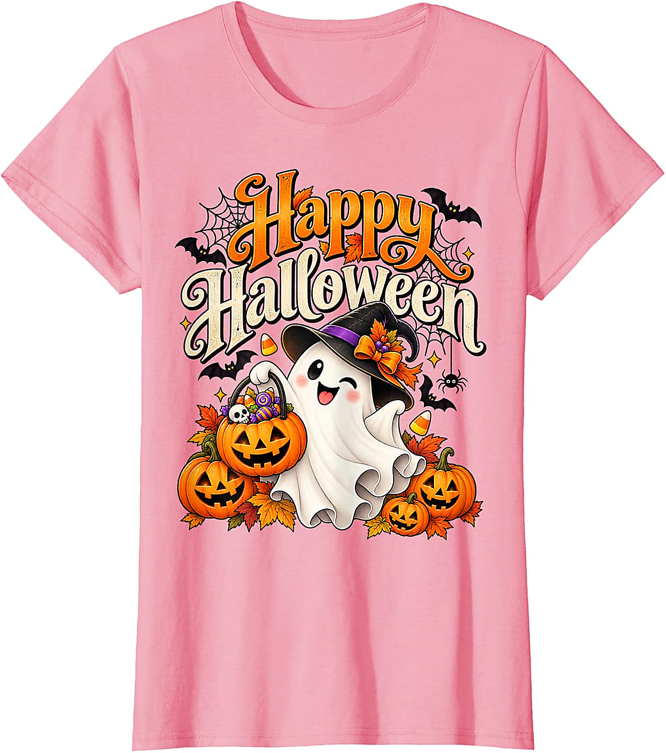 Cute Ghost Halloween T-Shirt | Spooky Pumpkin Graphic Tee