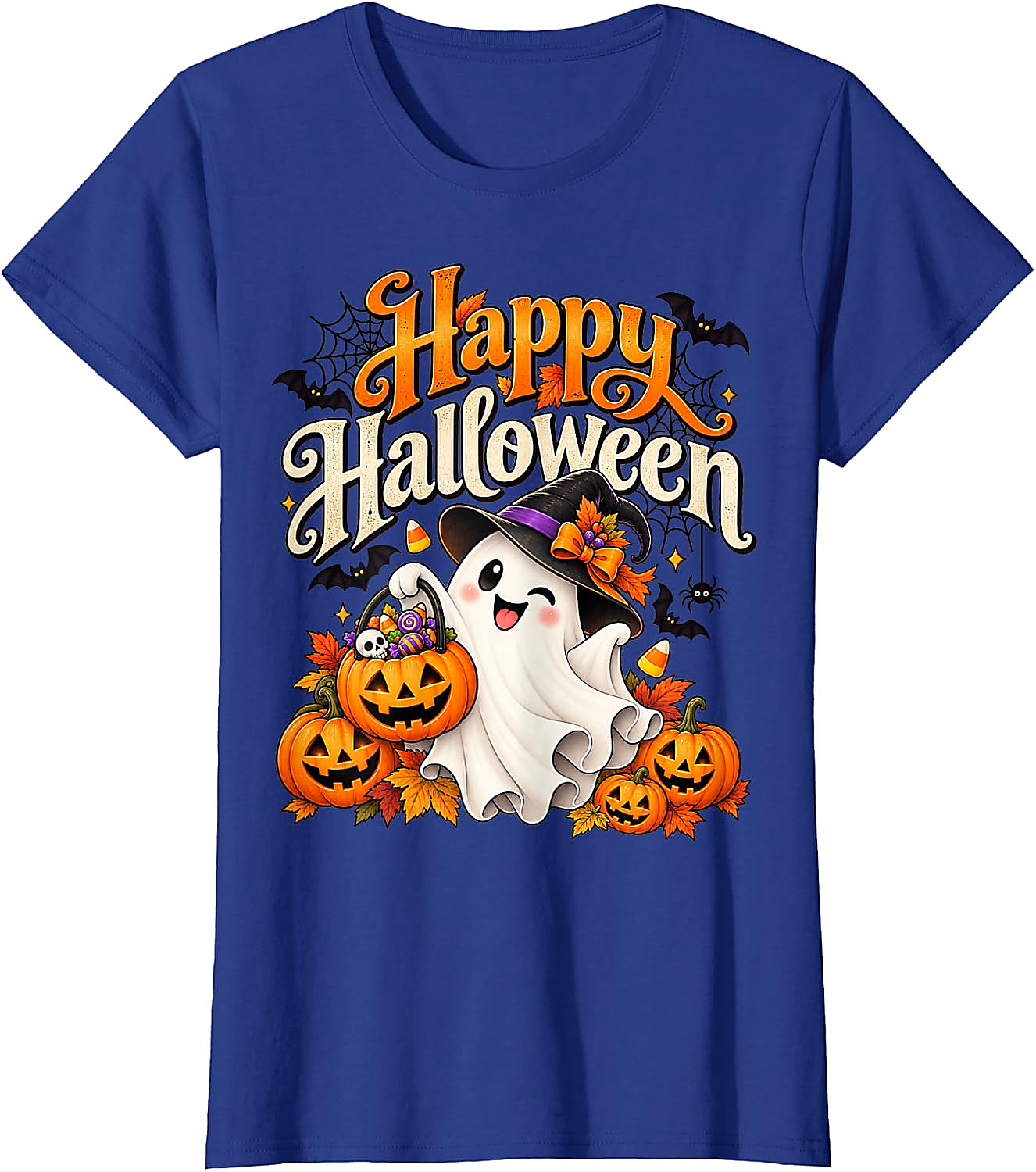 Cute Ghost Halloween T-Shirt | Spooky Pumpkin Graphic Tee