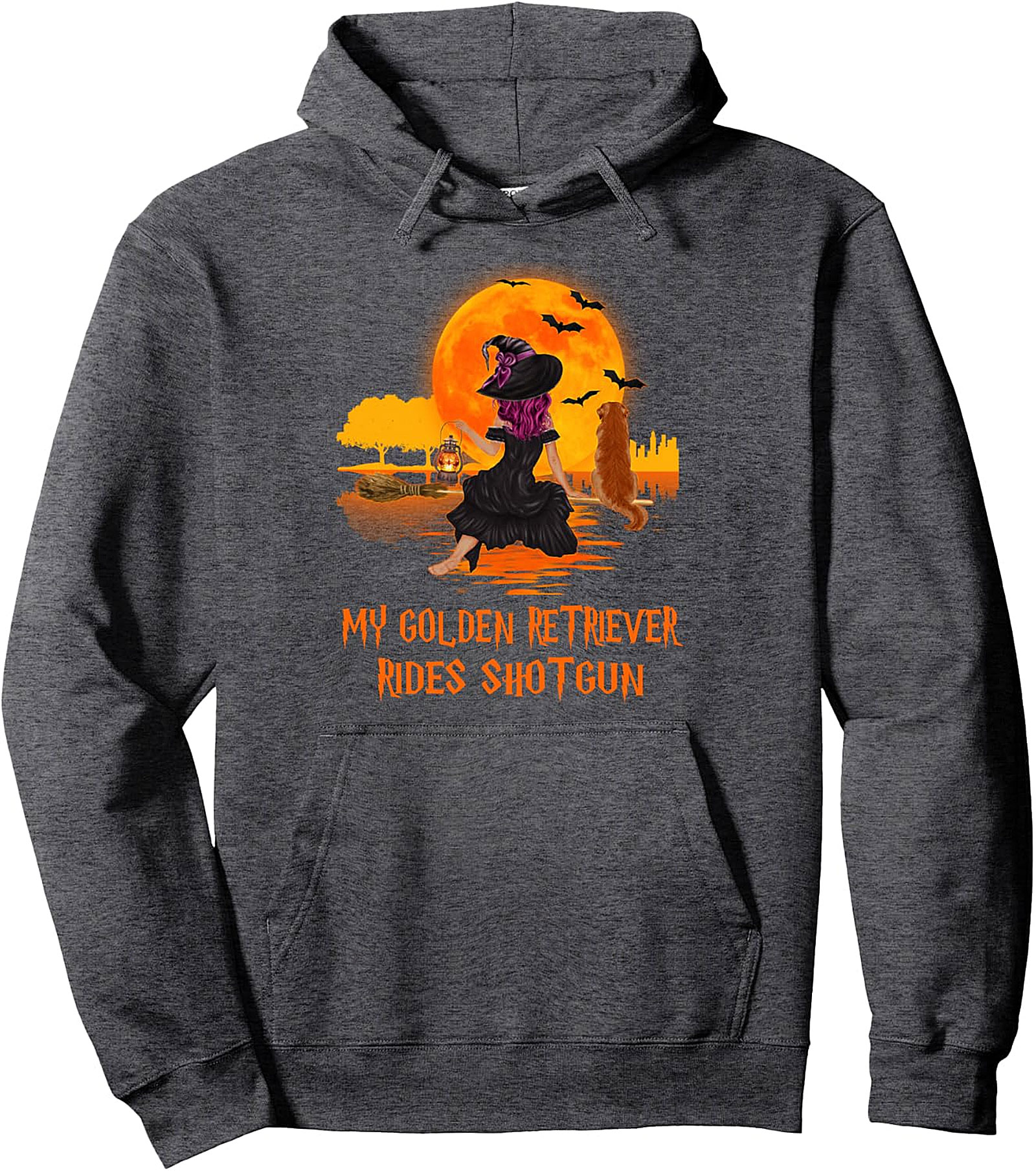 My Golden Retriever Rides Shotgun Halloween Pullover Hoodie