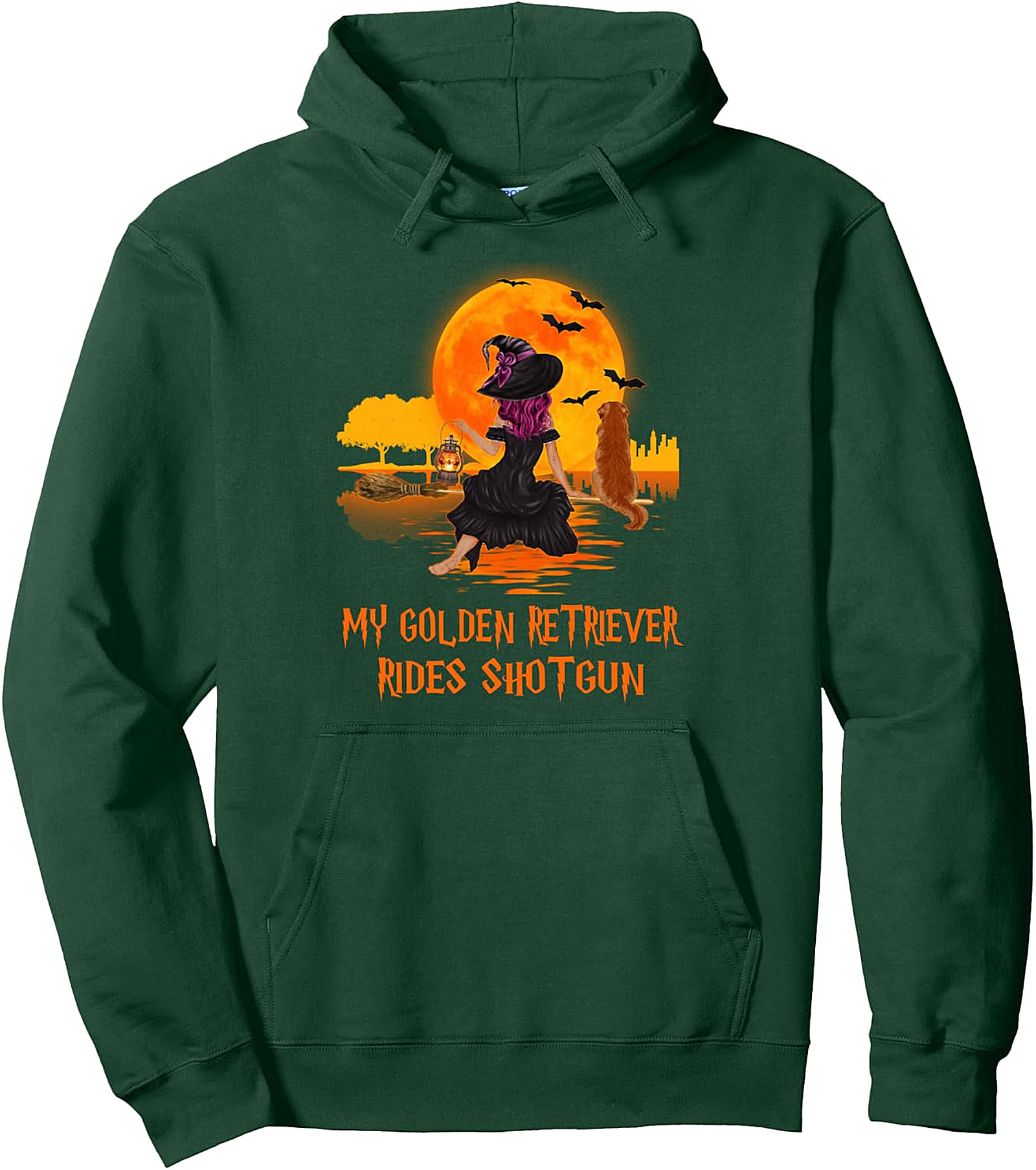 My Golden Retriever Rides Shotgun Halloween Pullover Hoodie
