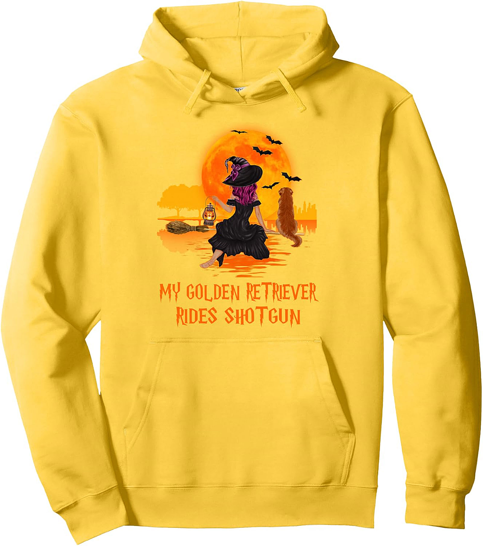 My Golden Retriever Rides Shotgun Halloween Pullover Hoodie