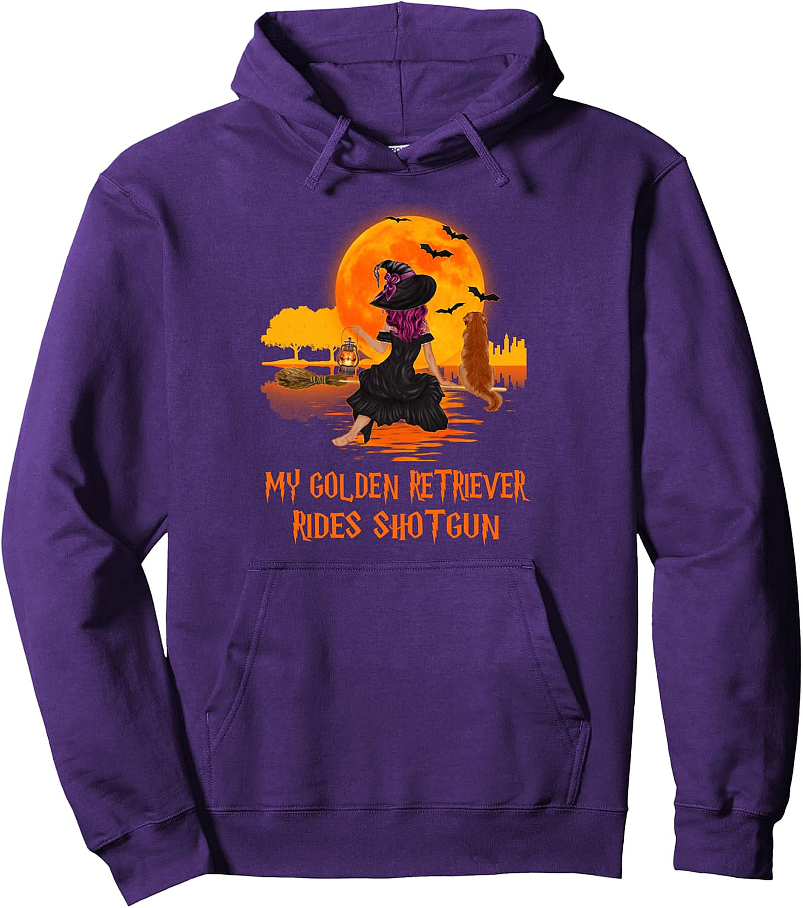 My Golden Retriever Rides Shotgun Halloween Pullover Hoodie