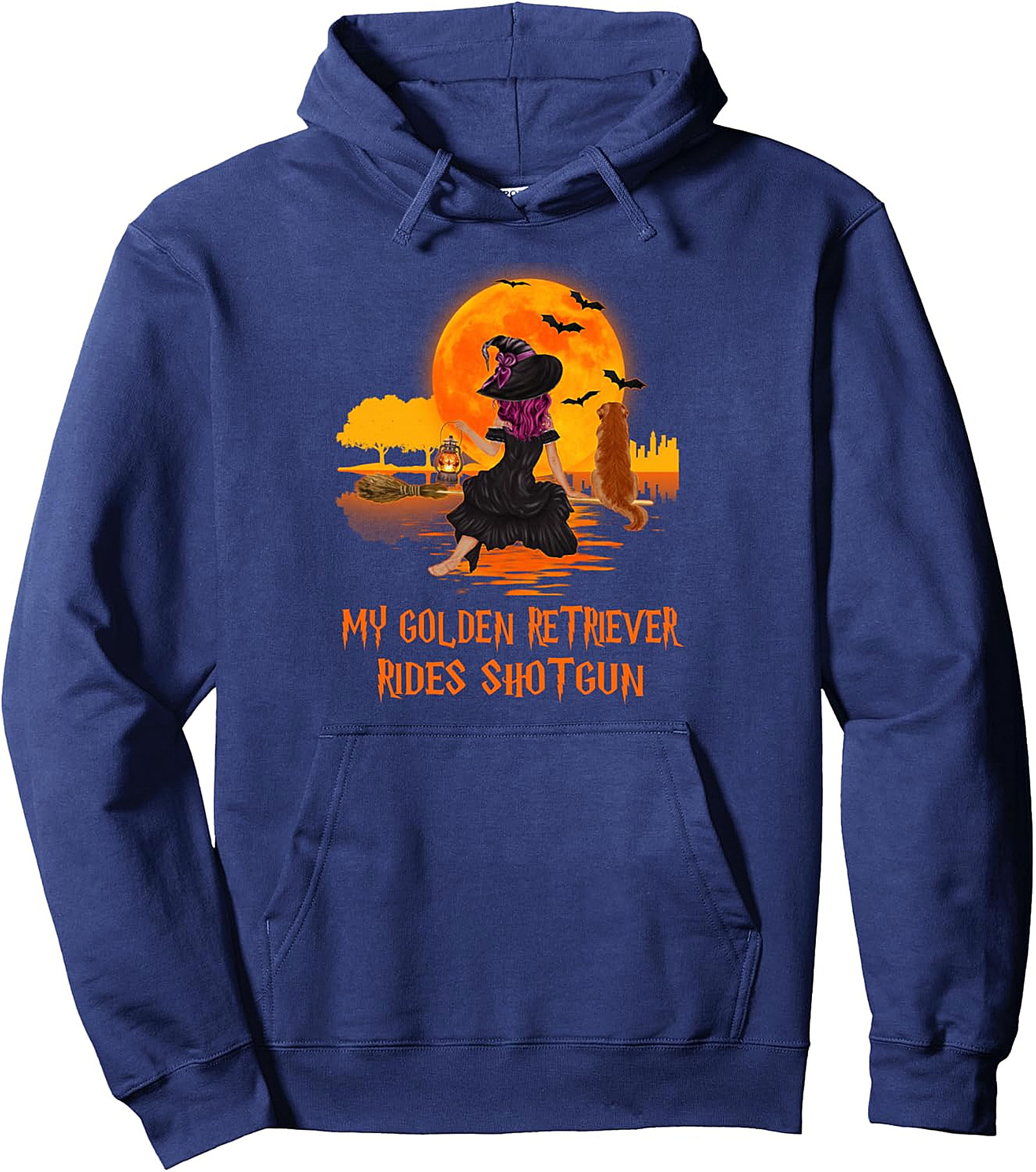 My Golden Retriever Rides Shotgun Halloween Pullover Hoodie