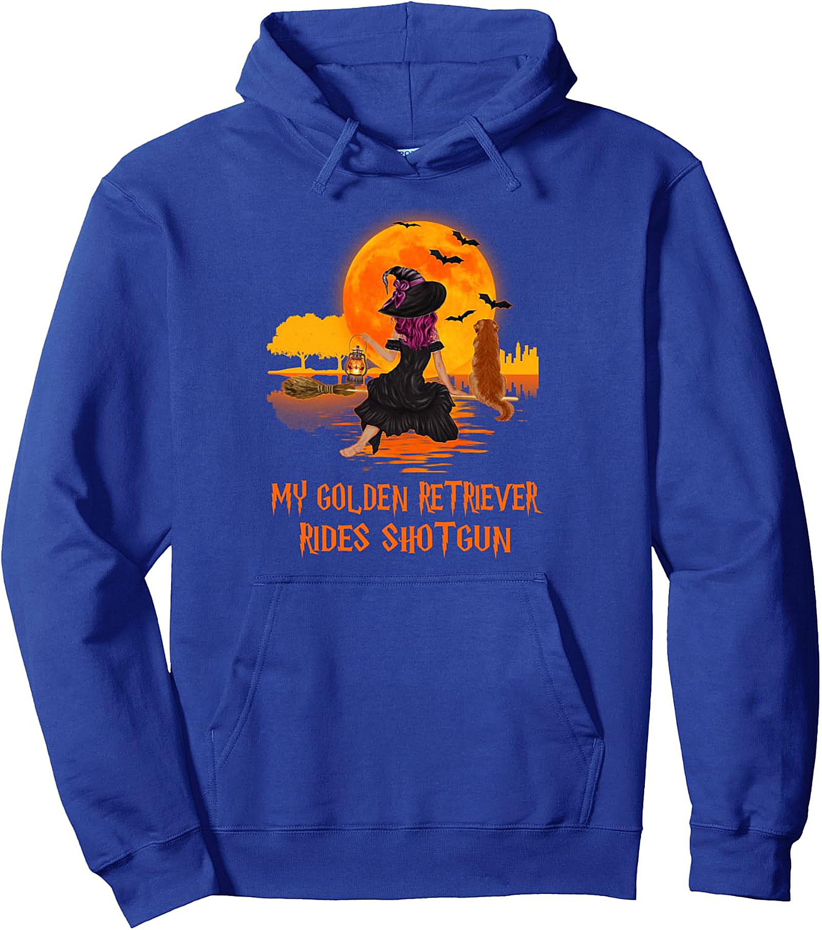 My Golden Retriever Rides Shotgun Halloween Pullover Hoodie