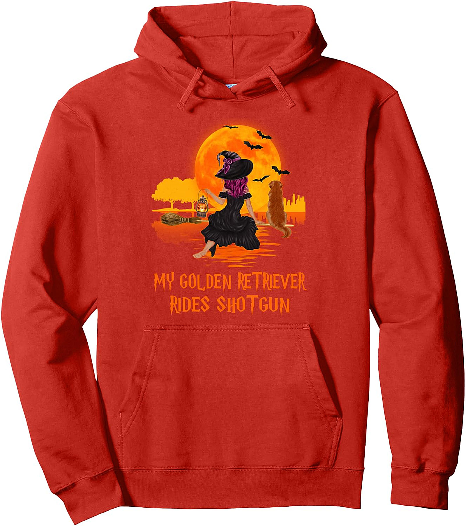 My Golden Retriever Rides Shotgun Halloween Pullover Hoodie
