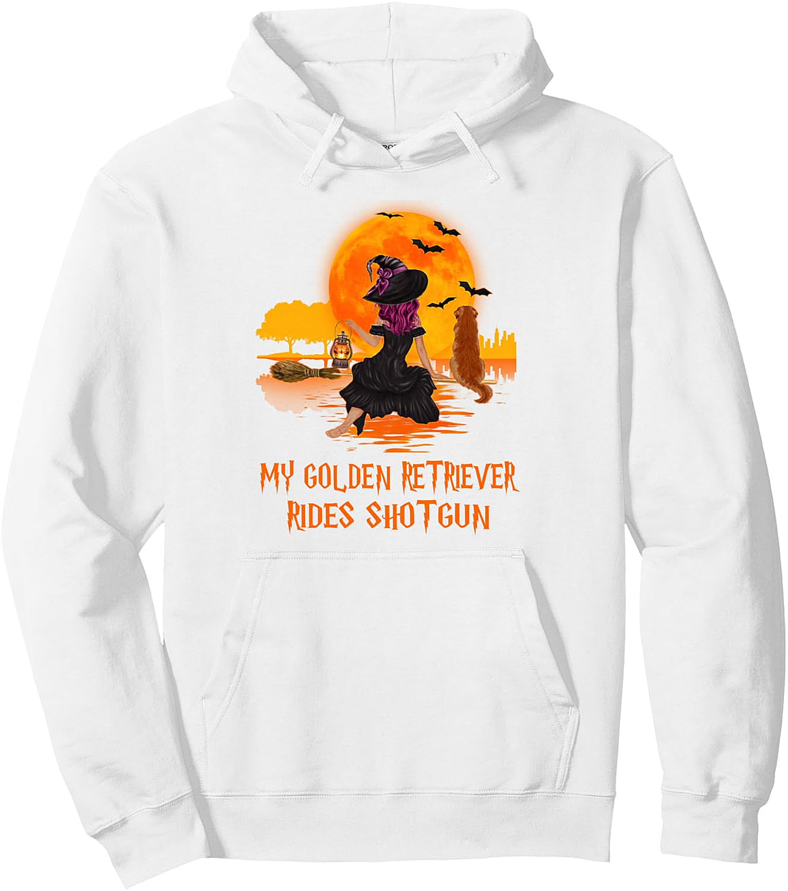 My Golden Retriever Rides Shotgun Halloween Pullover Hoodie