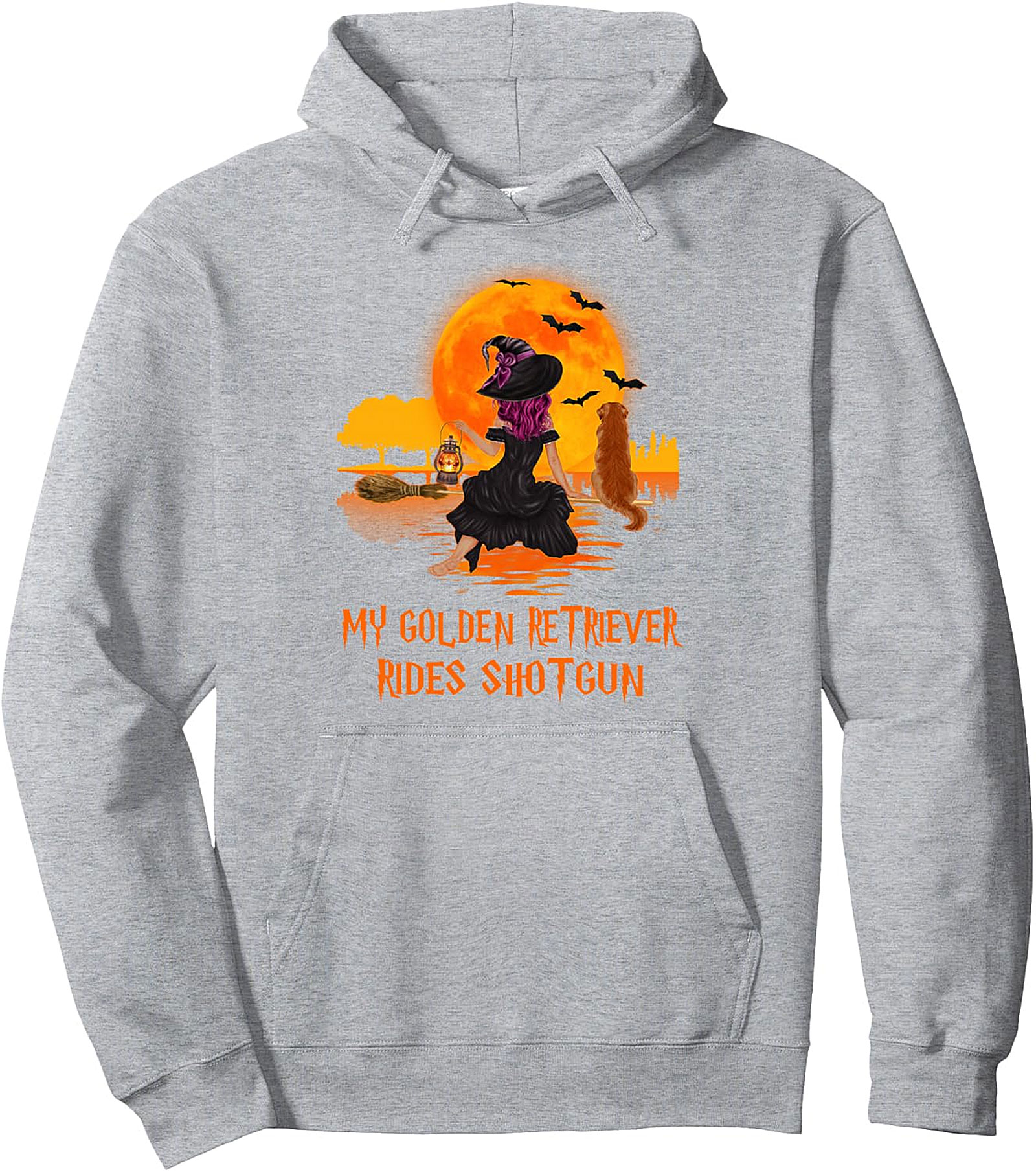 My Golden Retriever Rides Shotgun Halloween Pullover Hoodie
