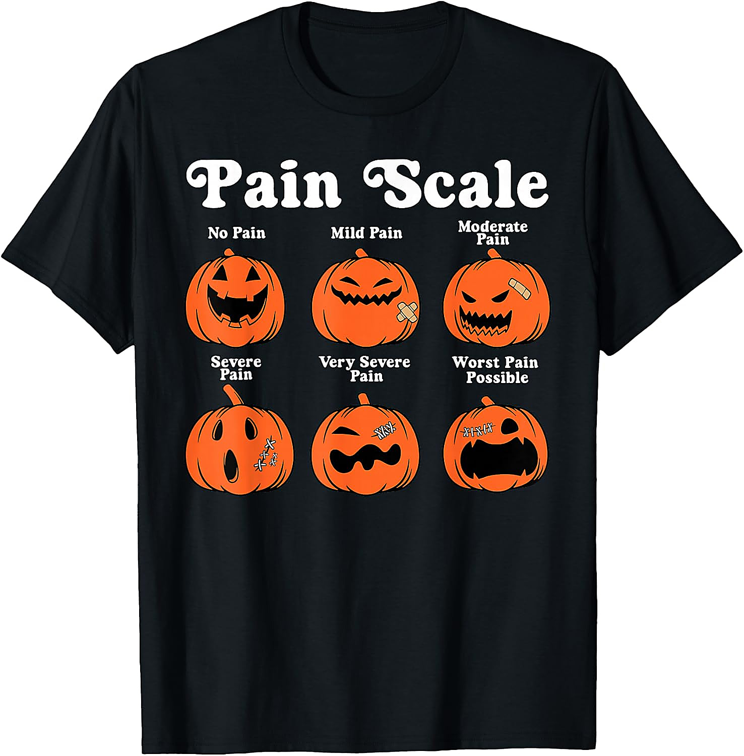 Pumpkin Pain Scale Halloween Nurse T-Shirt