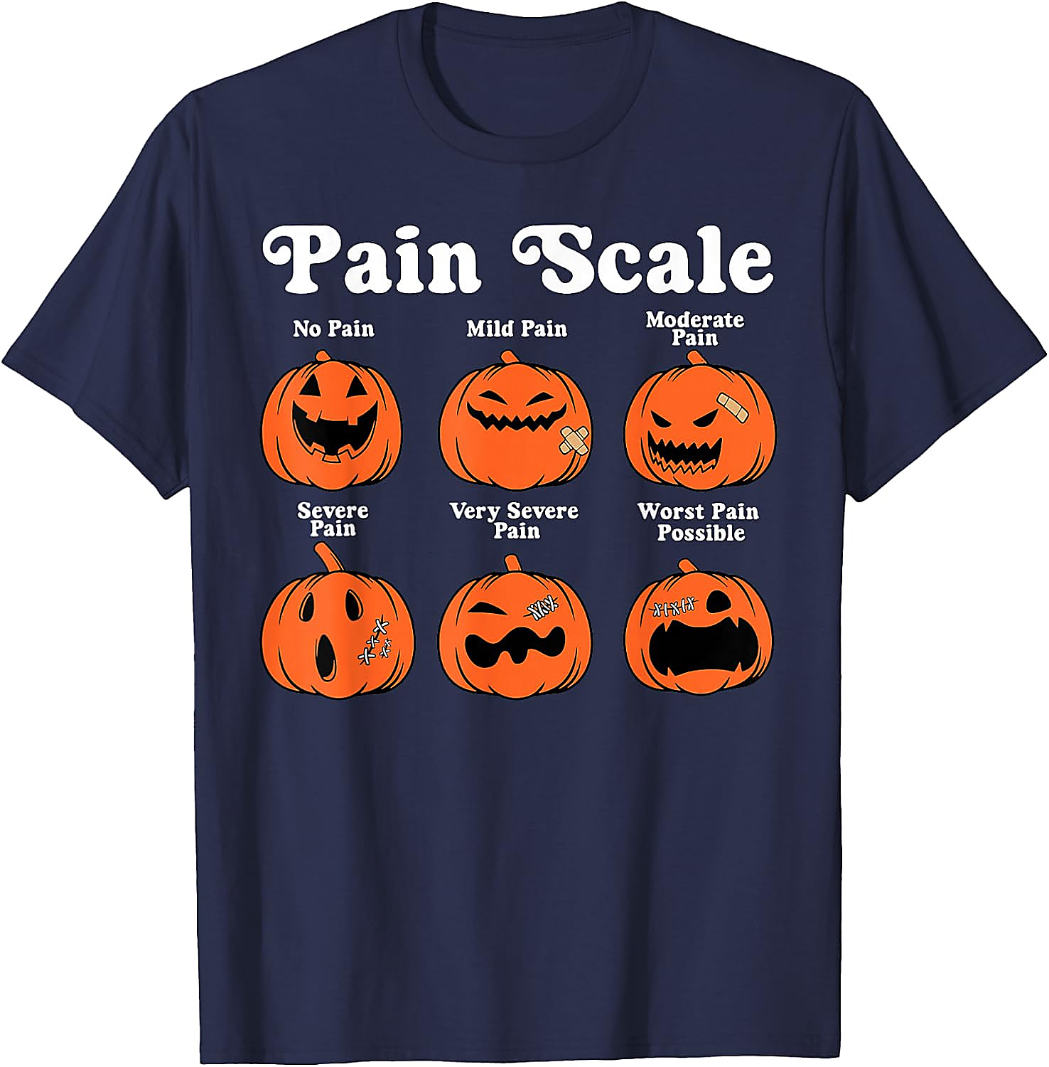 Pumpkin Pain Scale Halloween Nurse T-Shirt