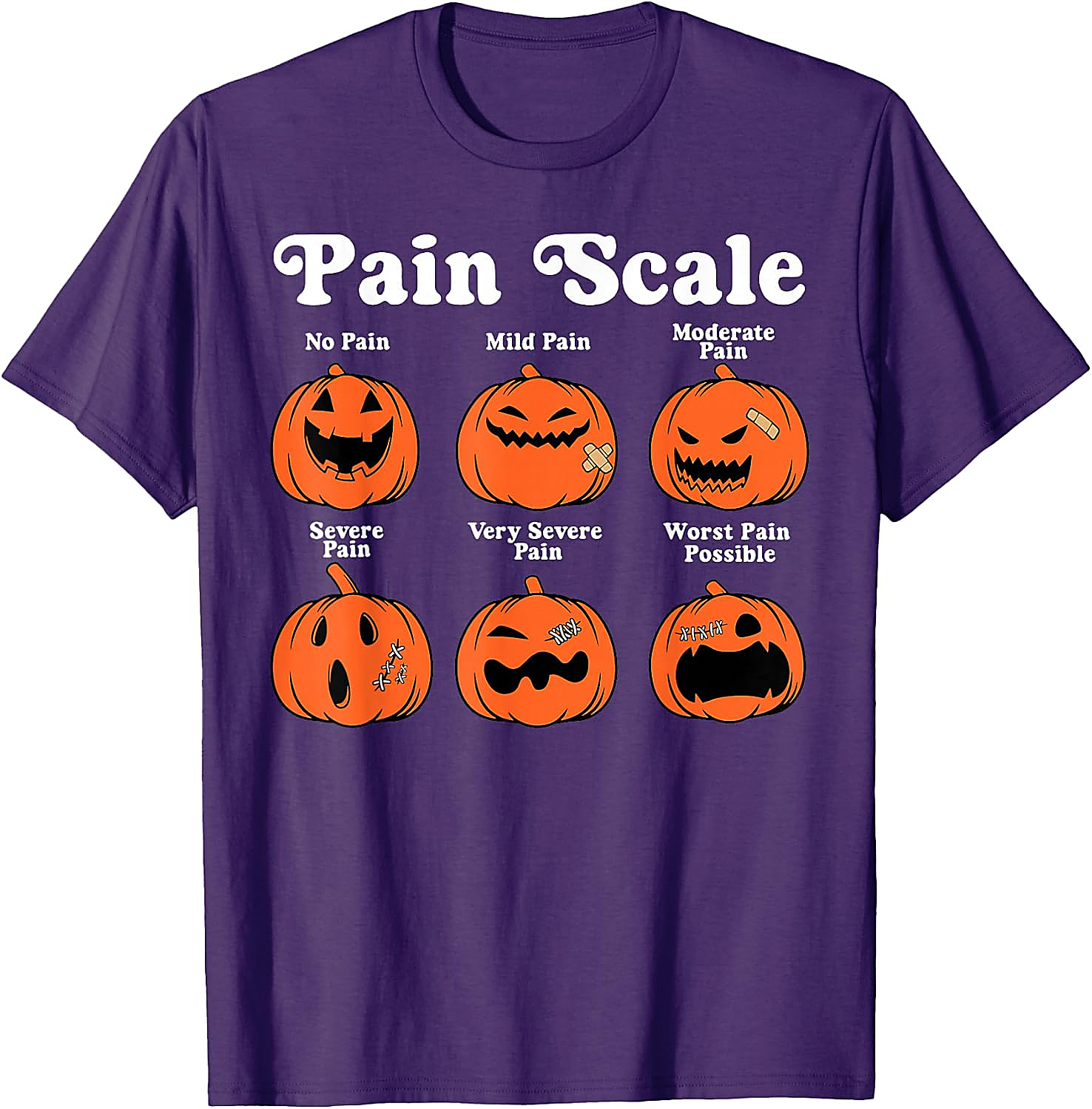 Pumpkin Pain Scale Halloween Nurse T-Shirt