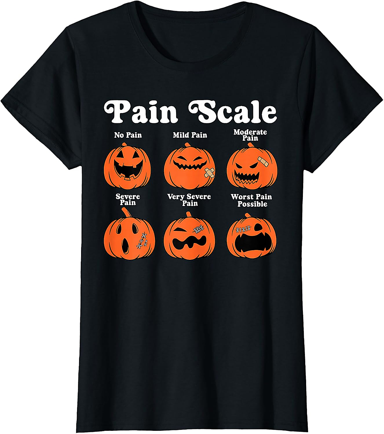 Pumpkin Pain Scale Halloween Nurse T-Shirt