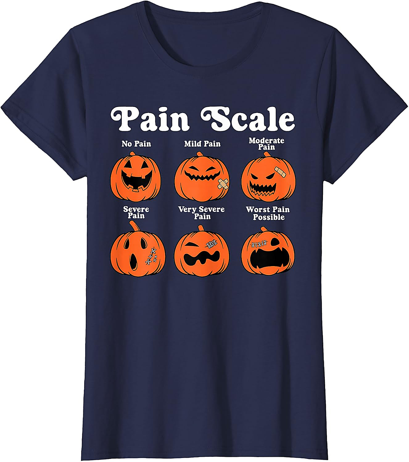 Pumpkin Pain Scale Halloween Nurse T-Shirt