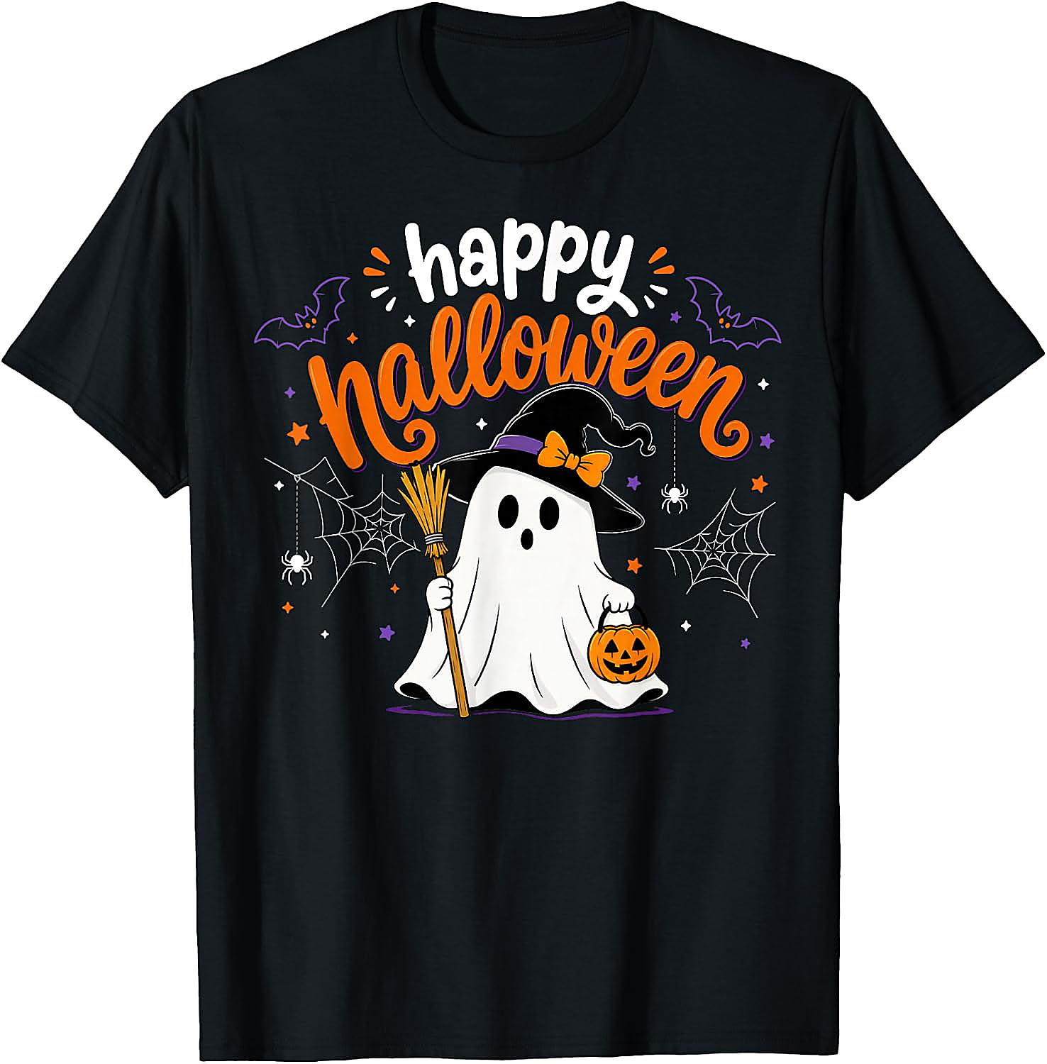 Happy Halloween Cute Ghost Witch T-Shirt | Spooky Season Tee