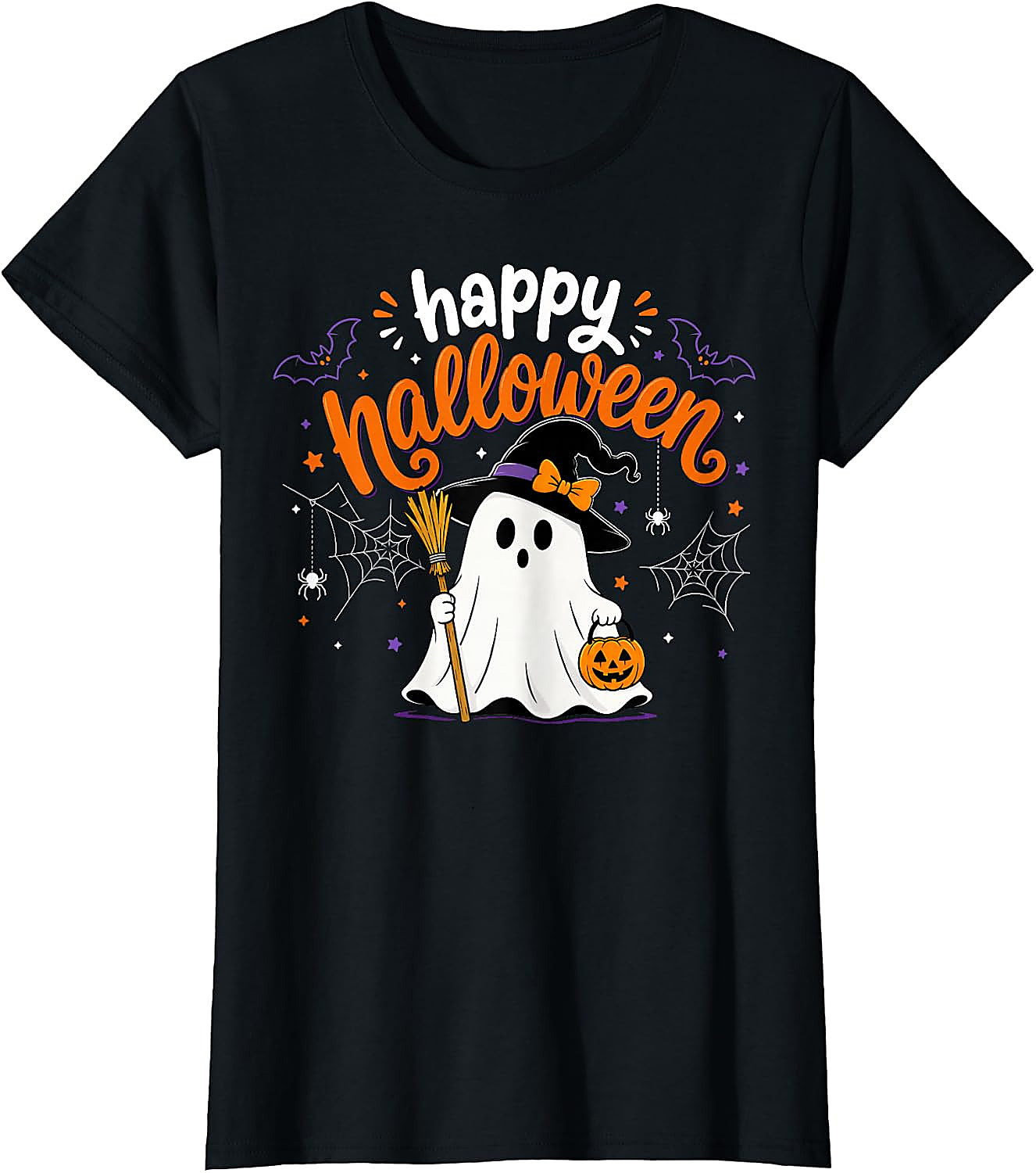 Happy Halloween Cute Ghost Witch T-Shirt | Spooky Season Tee