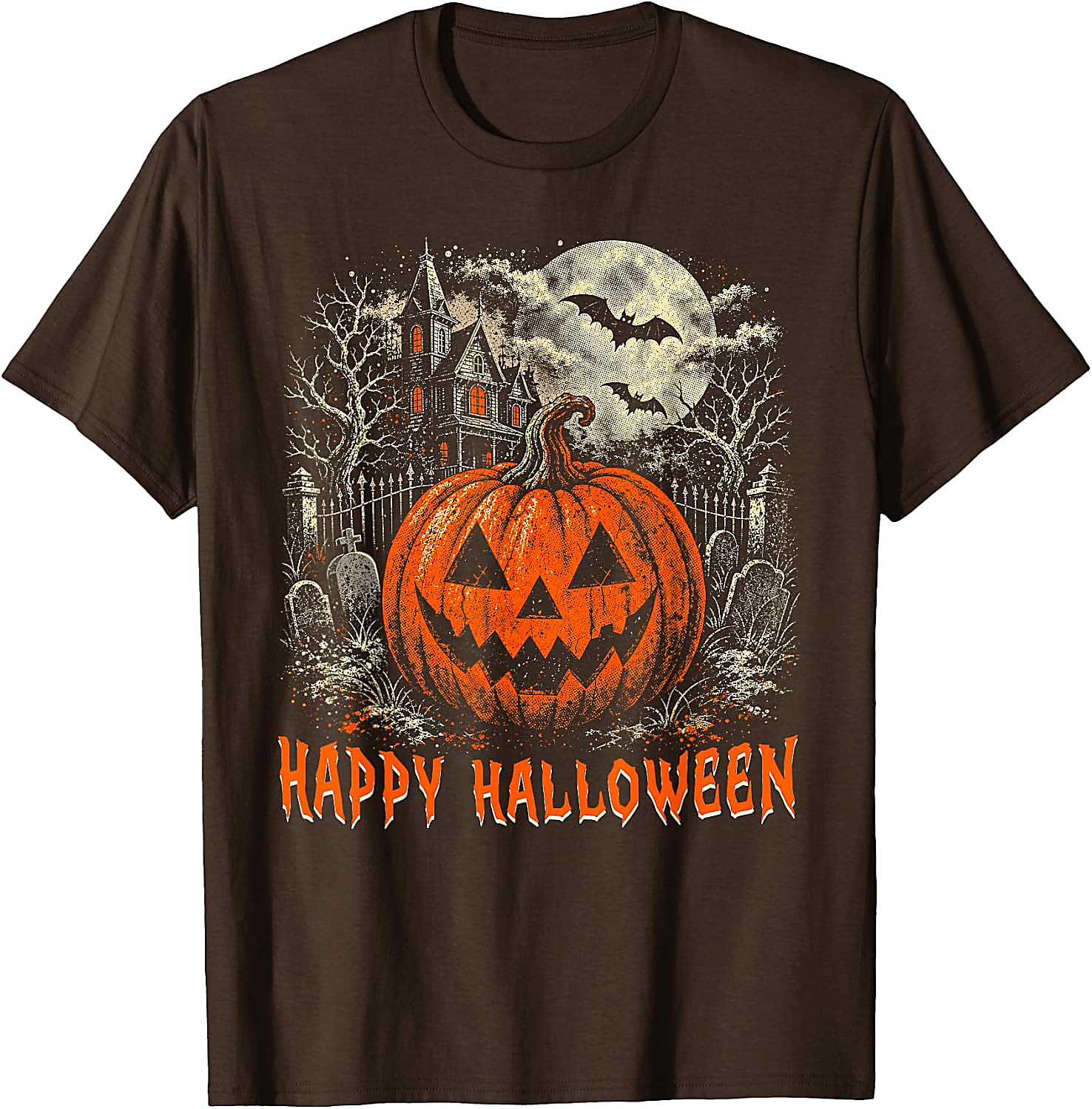 Happy Halloween Pumpkin T-Shirt | Vintage Spooky Graphic Tee