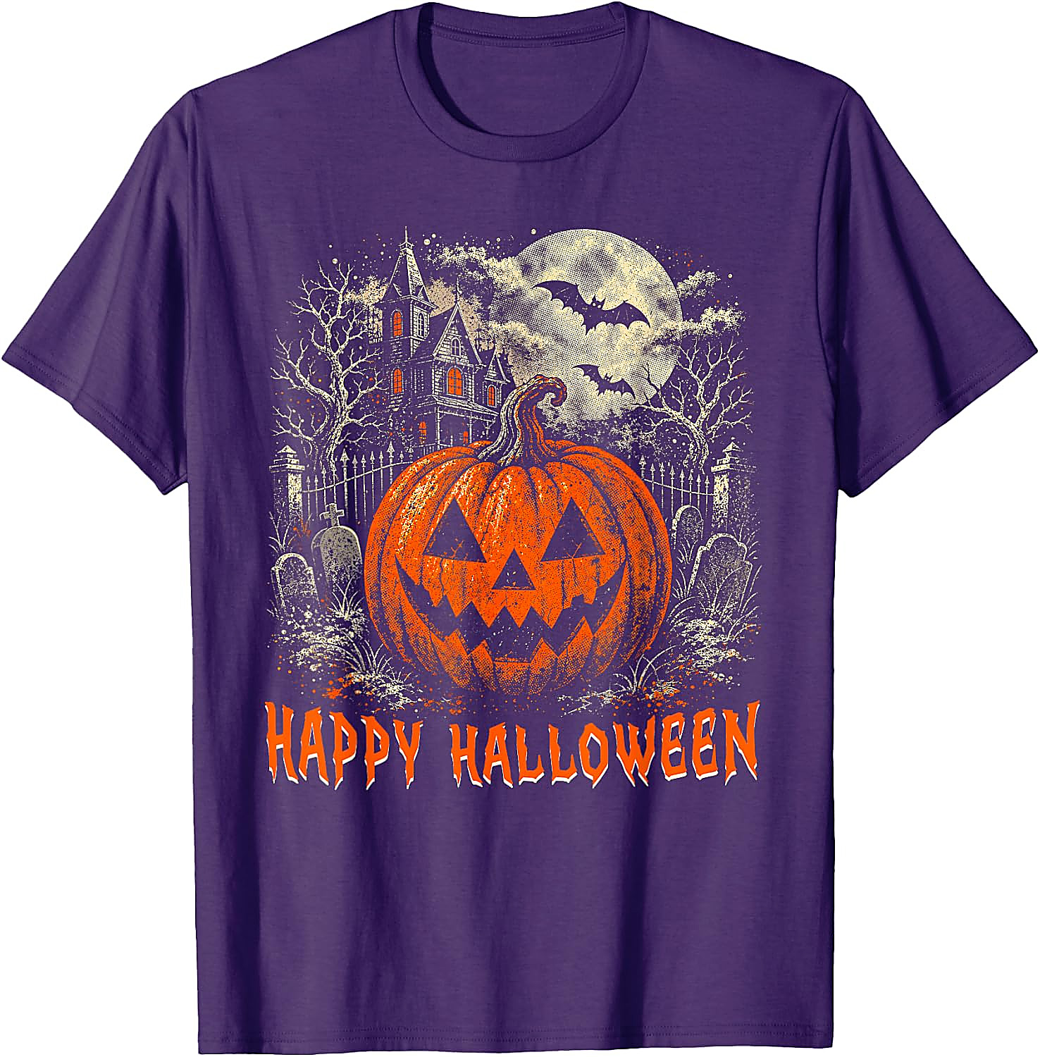 Happy Halloween Pumpkin T-Shirt | Vintage Spooky Graphic Tee