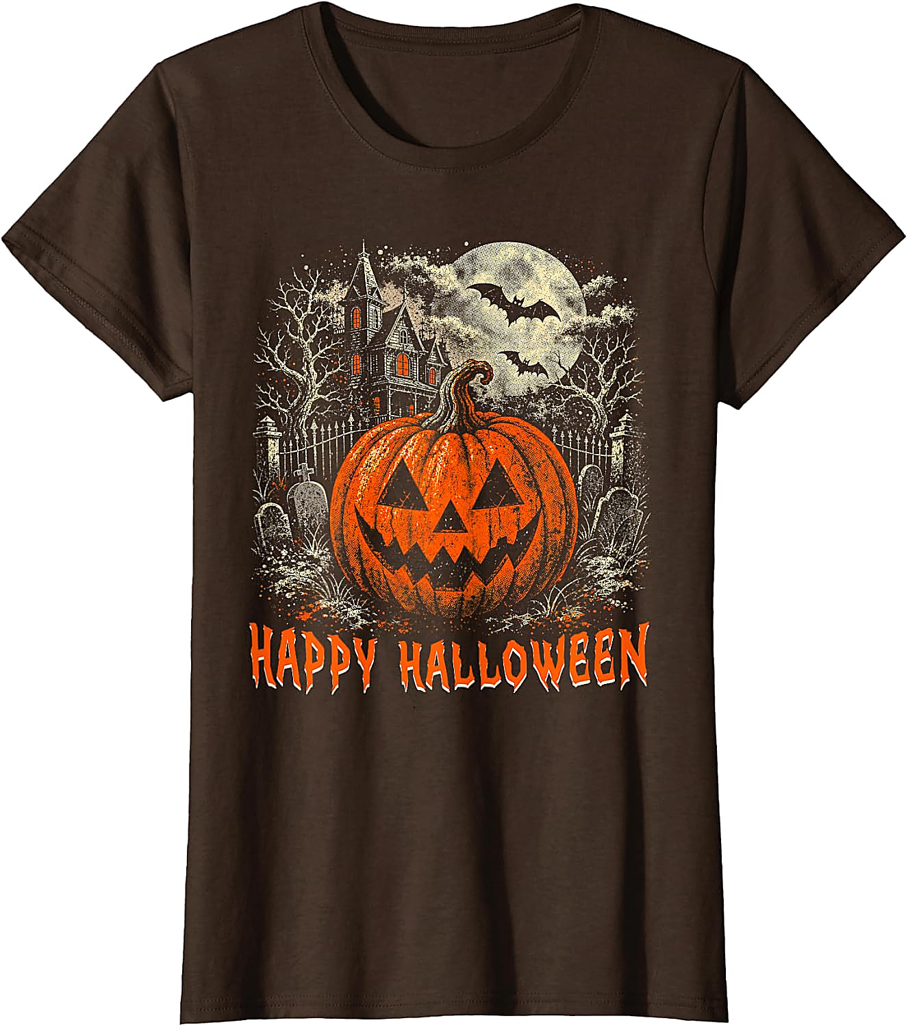 Happy Halloween Pumpkin T-Shirt | Vintage Spooky Graphic Tee