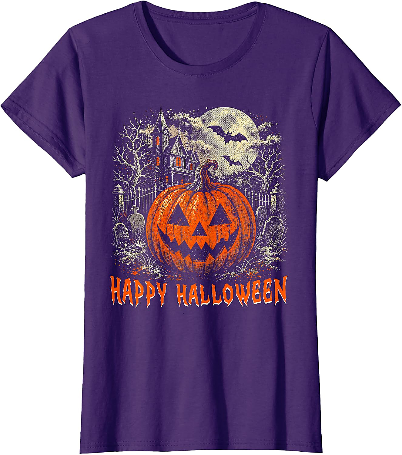 Happy Halloween Pumpkin T-Shirt | Vintage Spooky Graphic Tee