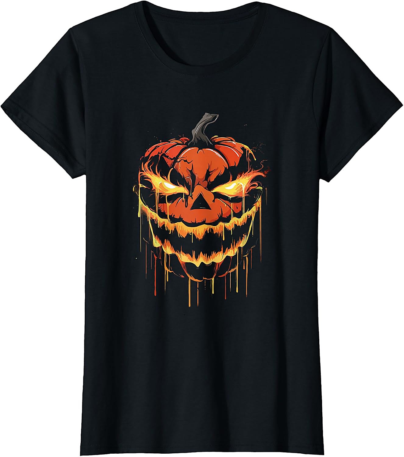 Scary Halloween Pumpkin Face T-Shirt | Spooky Jackolantern Tee