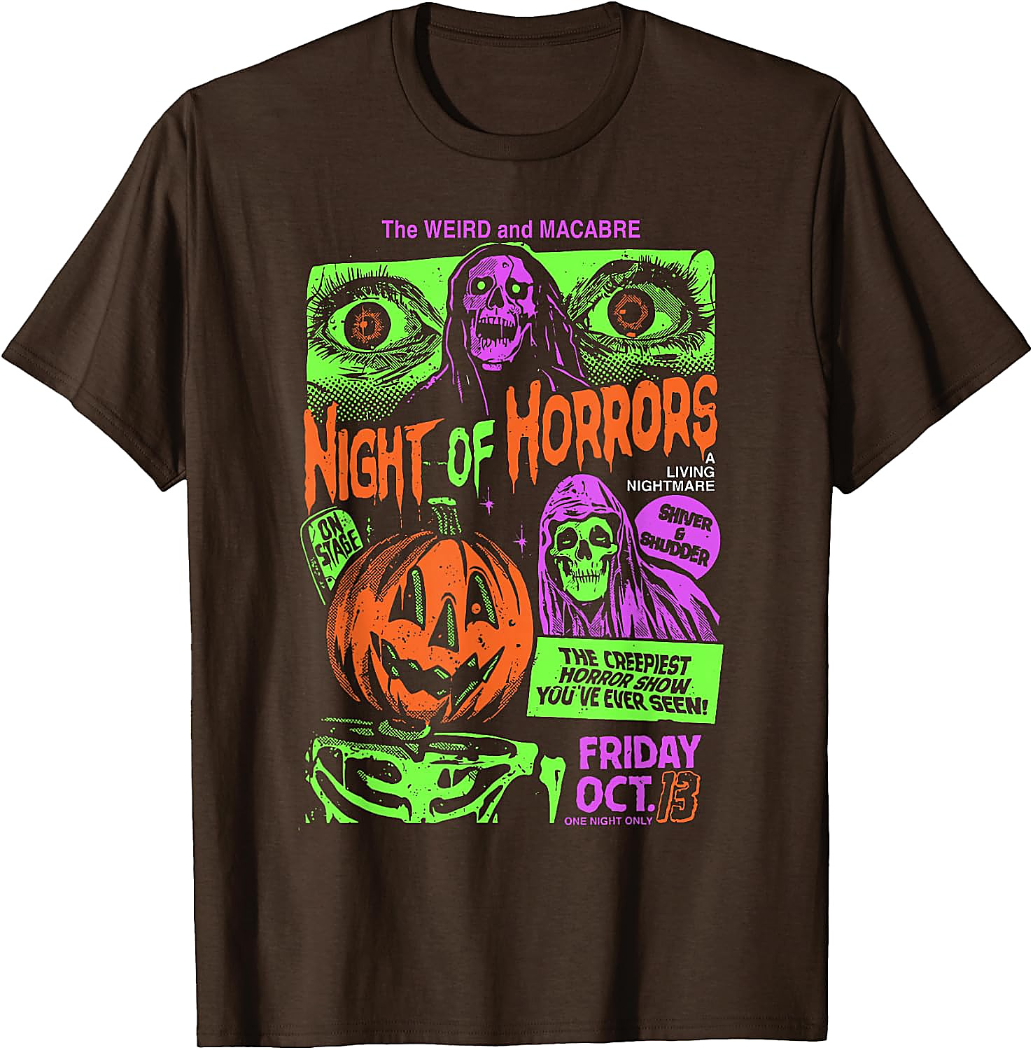 Scary Halloween Pumpkin Graphic Tee | Vintage Horror Shirt