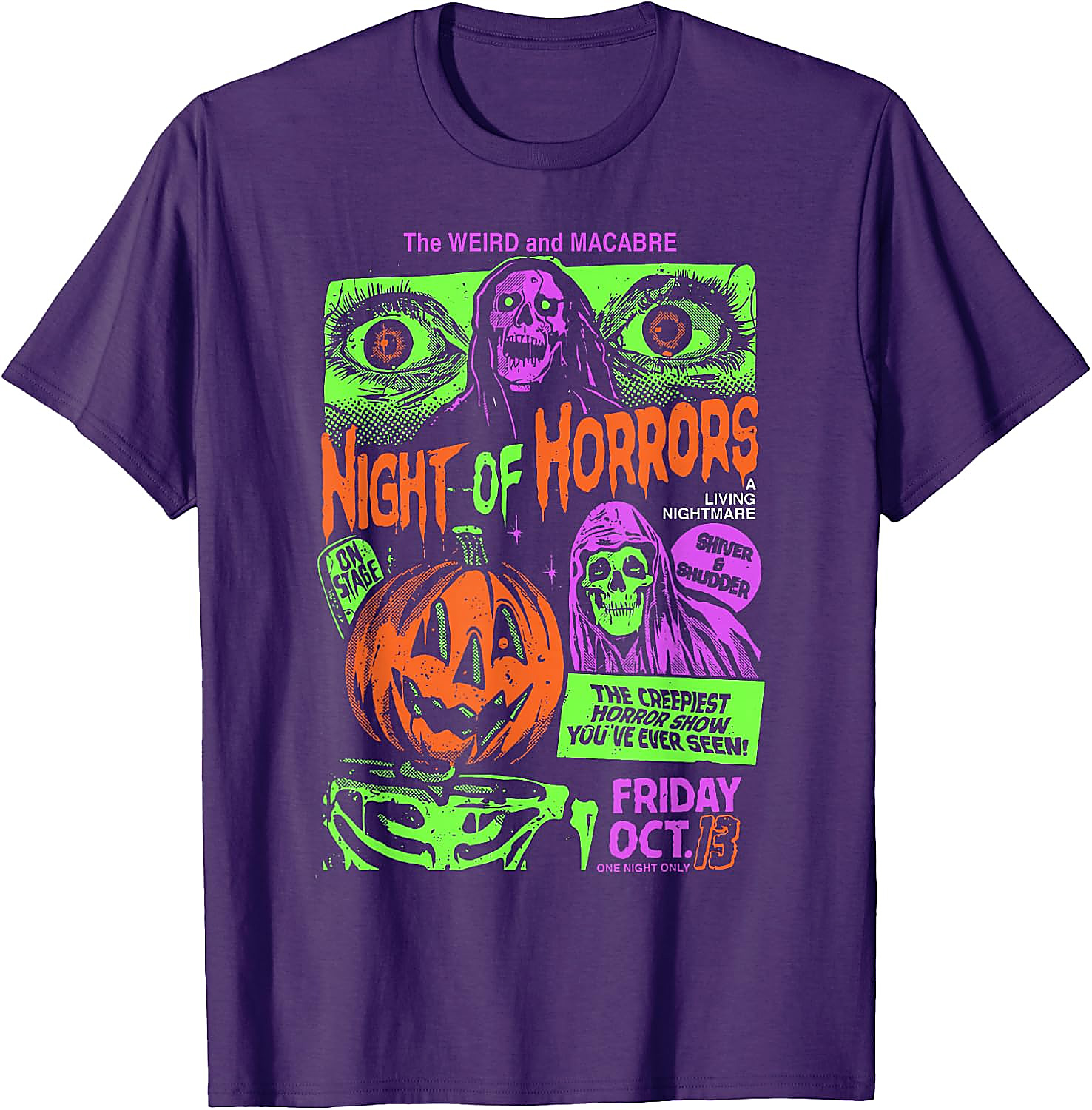 Scary Halloween Pumpkin Graphic Tee | Vintage Horror Shirt