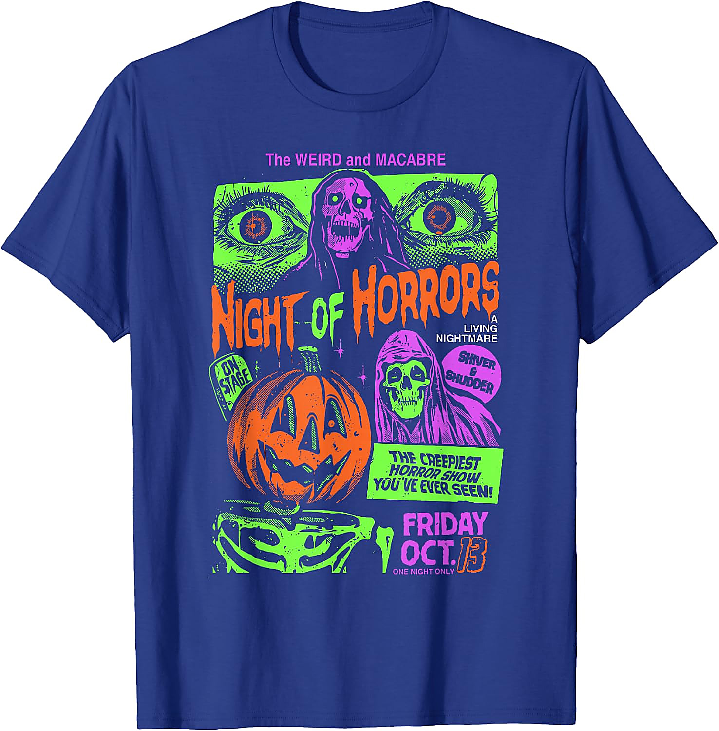 Scary Halloween Pumpkin Graphic Tee | Vintage Horror Shirt