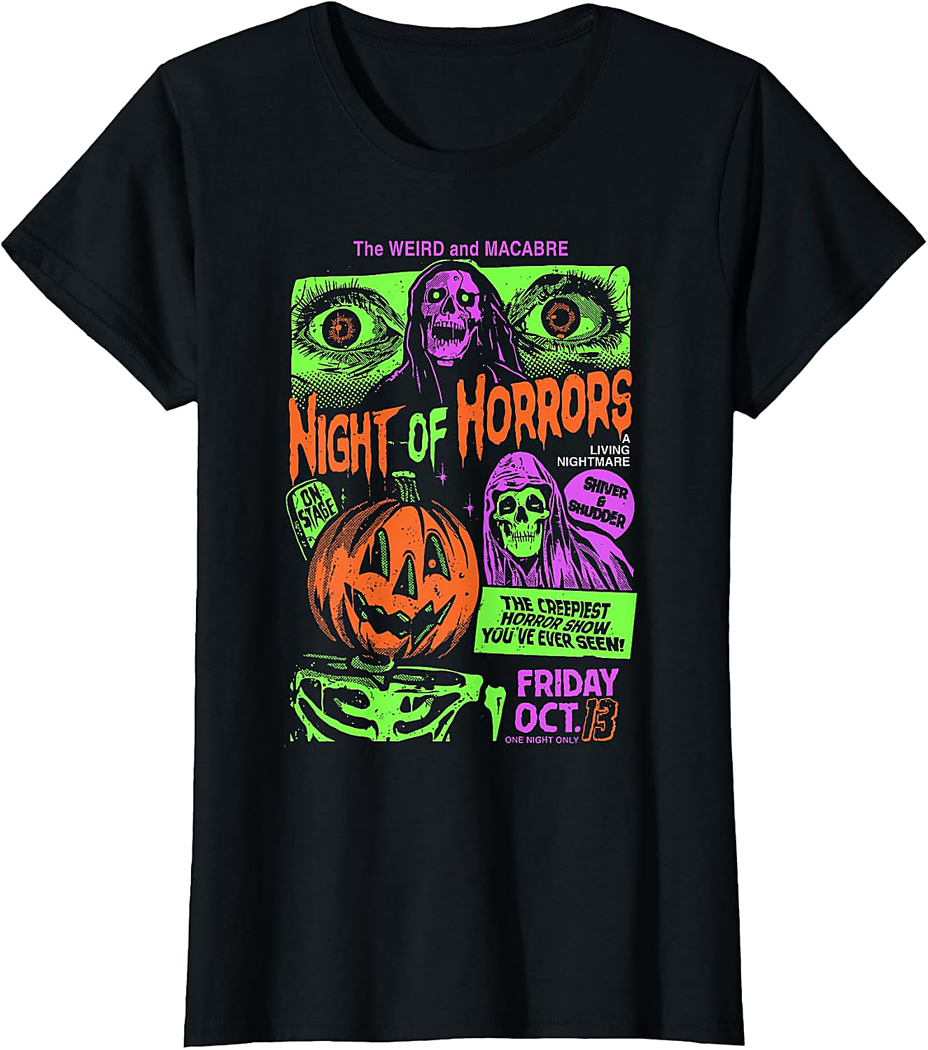 Scary Halloween Pumpkin Graphic Tee | Vintage Horror Shirt