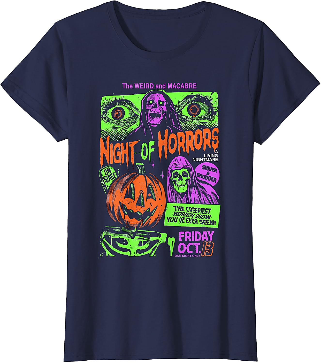 Scary Halloween Pumpkin Graphic Tee | Vintage Horror Shirt