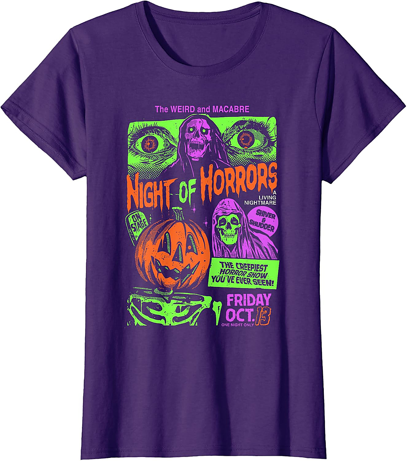 Scary Halloween Pumpkin Graphic Tee | Vintage Horror Shirt