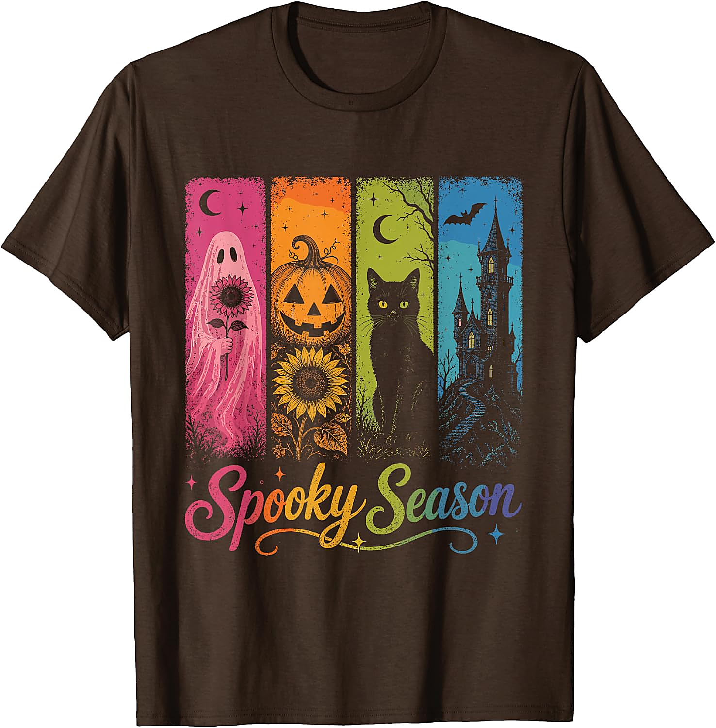 Spooky Season Halloween T-Shirt | Ghost Pumpkin Cat Tee