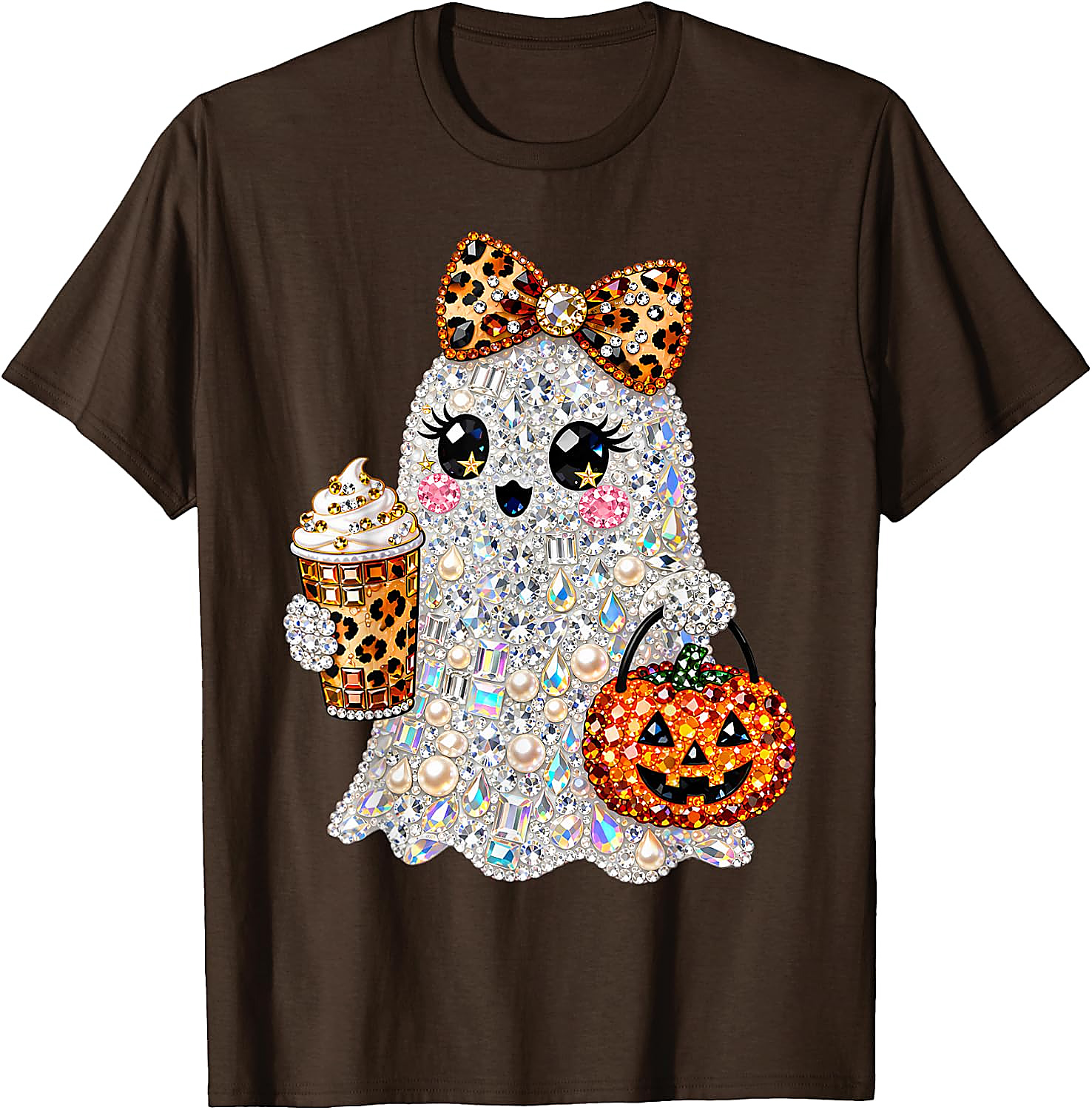 Rhinestone Ghost Halloween T-Shirt | Spooky Glam Graphic Tee
