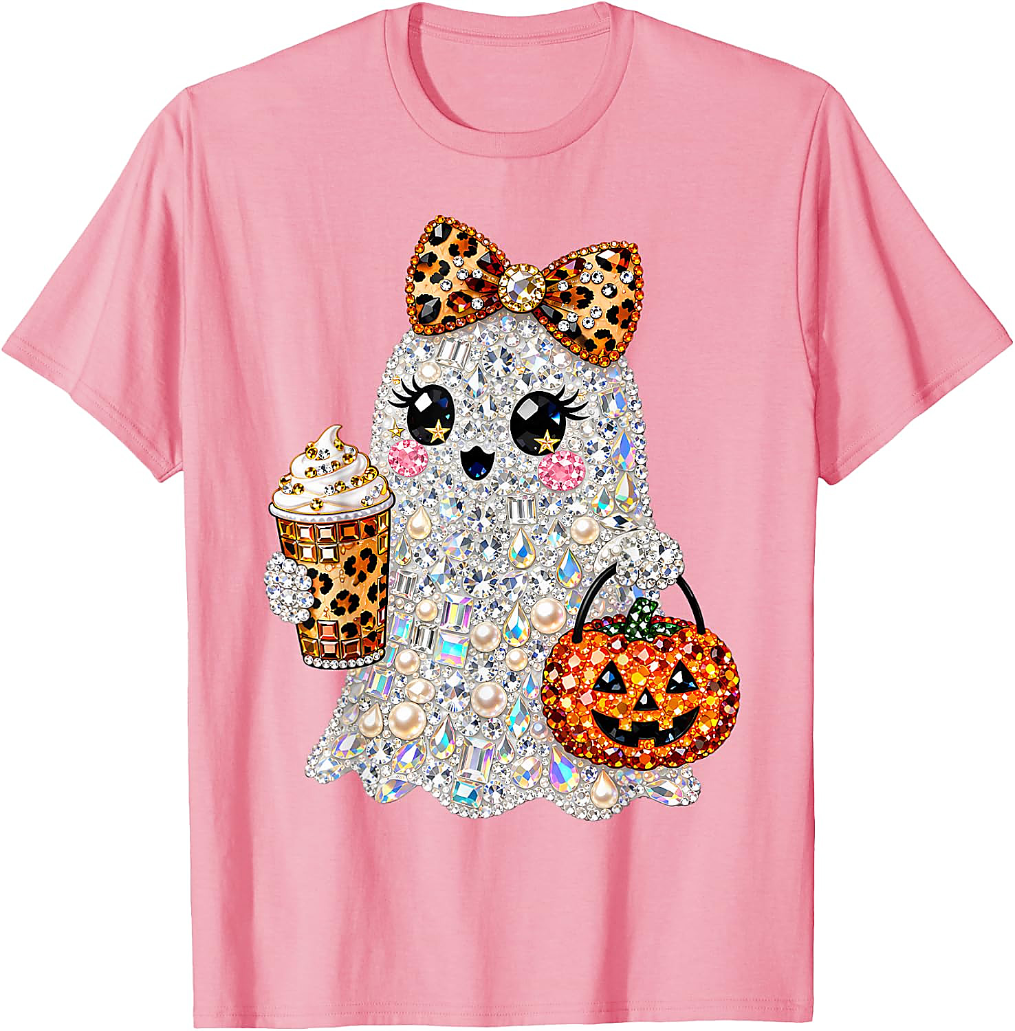 Rhinestone Ghost Halloween T-Shirt | Spooky Glam Graphic Tee