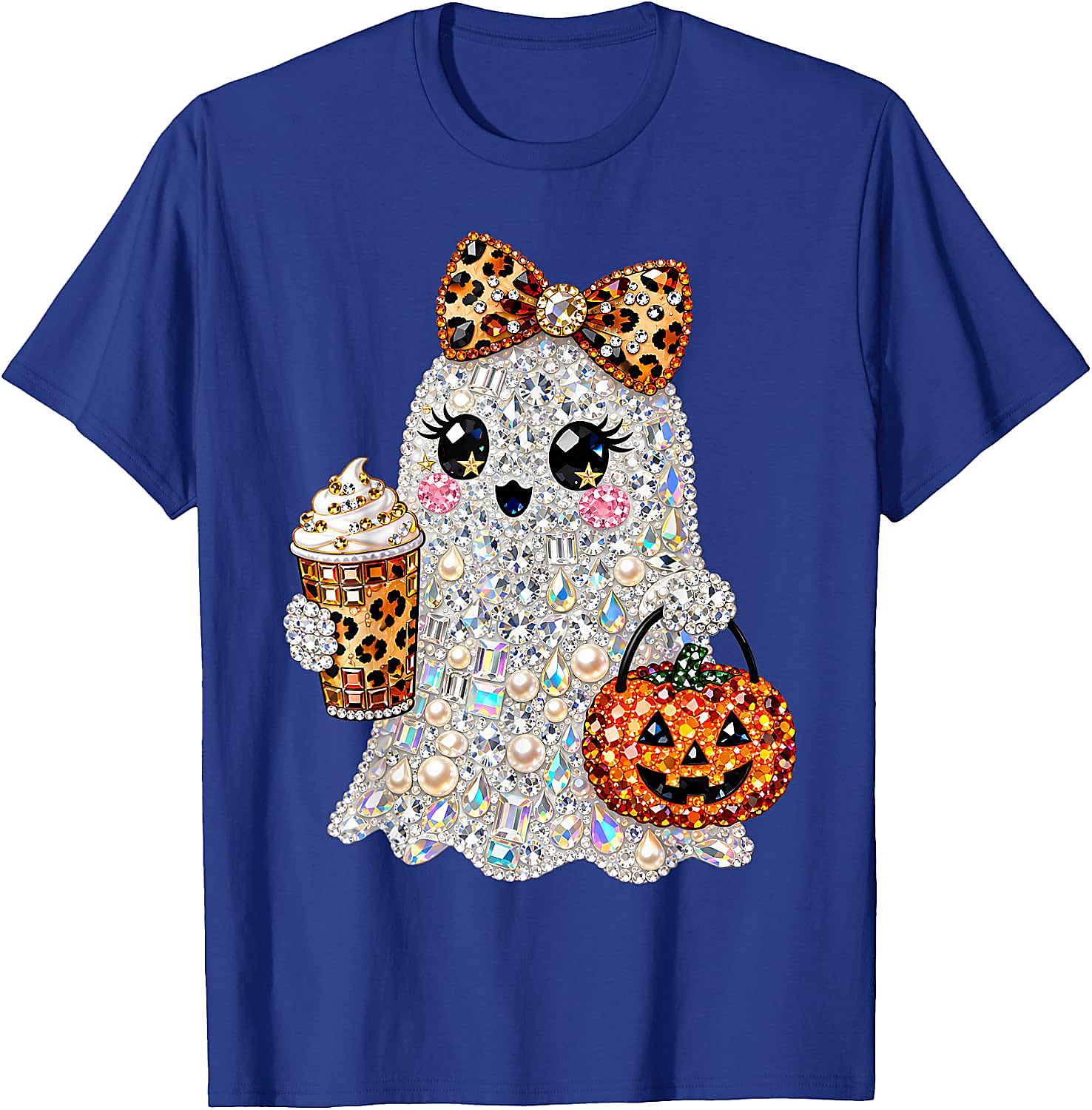 Rhinestone Ghost Halloween T-Shirt | Spooky Glam Graphic Tee