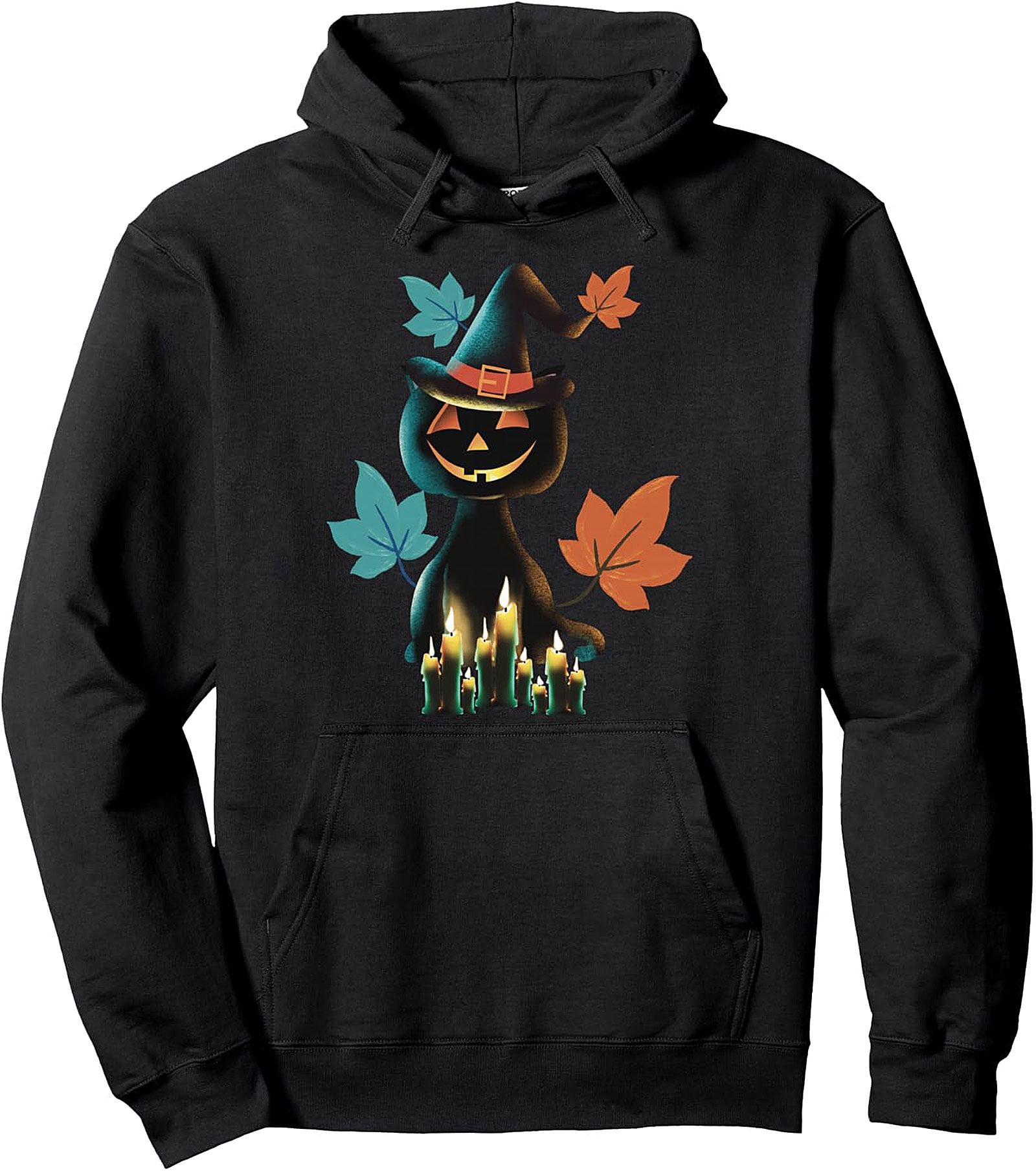 Cute Pumpkin Cat Witch Halloween Spooky Pullover Hoodie