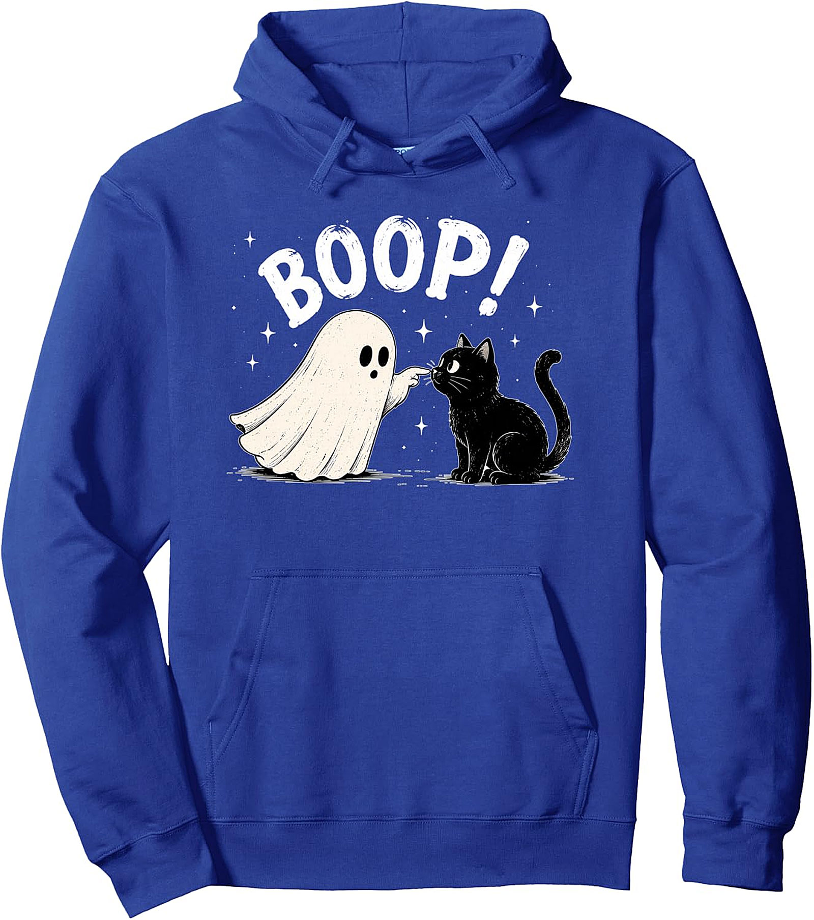  "BOOP!" Ghost & Cat Pullover Hoodie - Funny Halloween