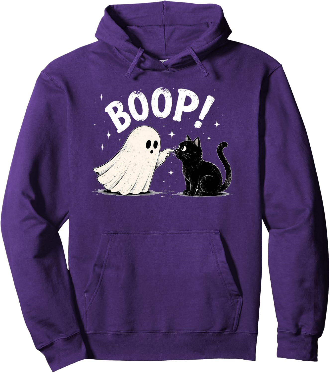  "BOOP!" Ghost & Cat Pullover Hoodie - Funny Halloween
