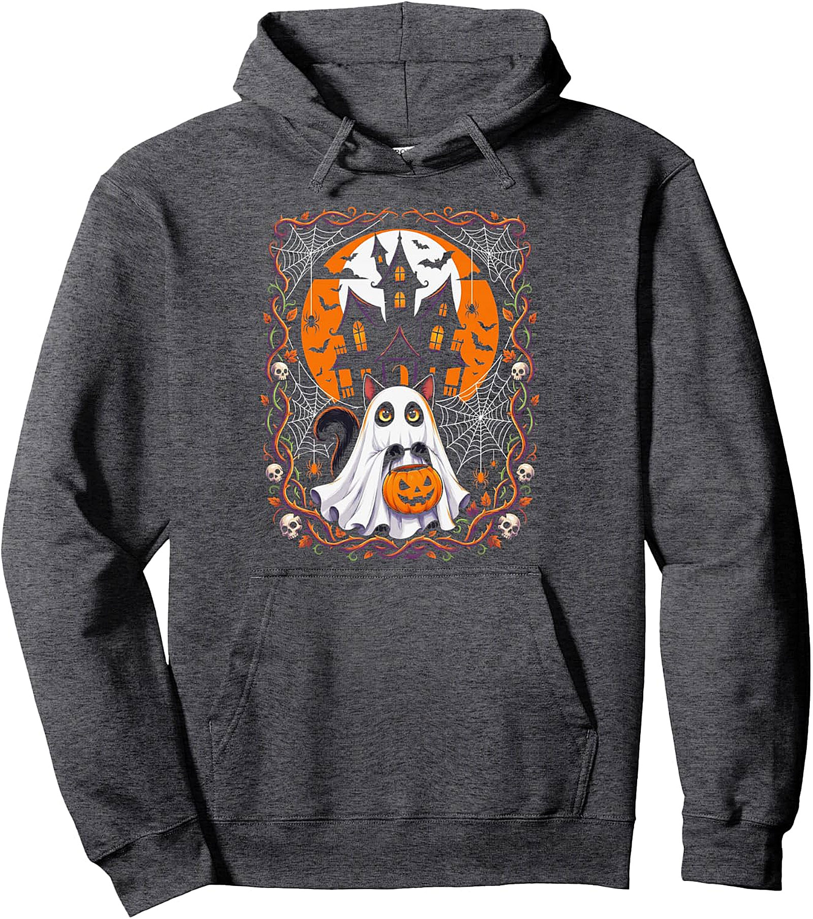 Halloween Cat Ghost Hoodie | Spooky Season Pullover