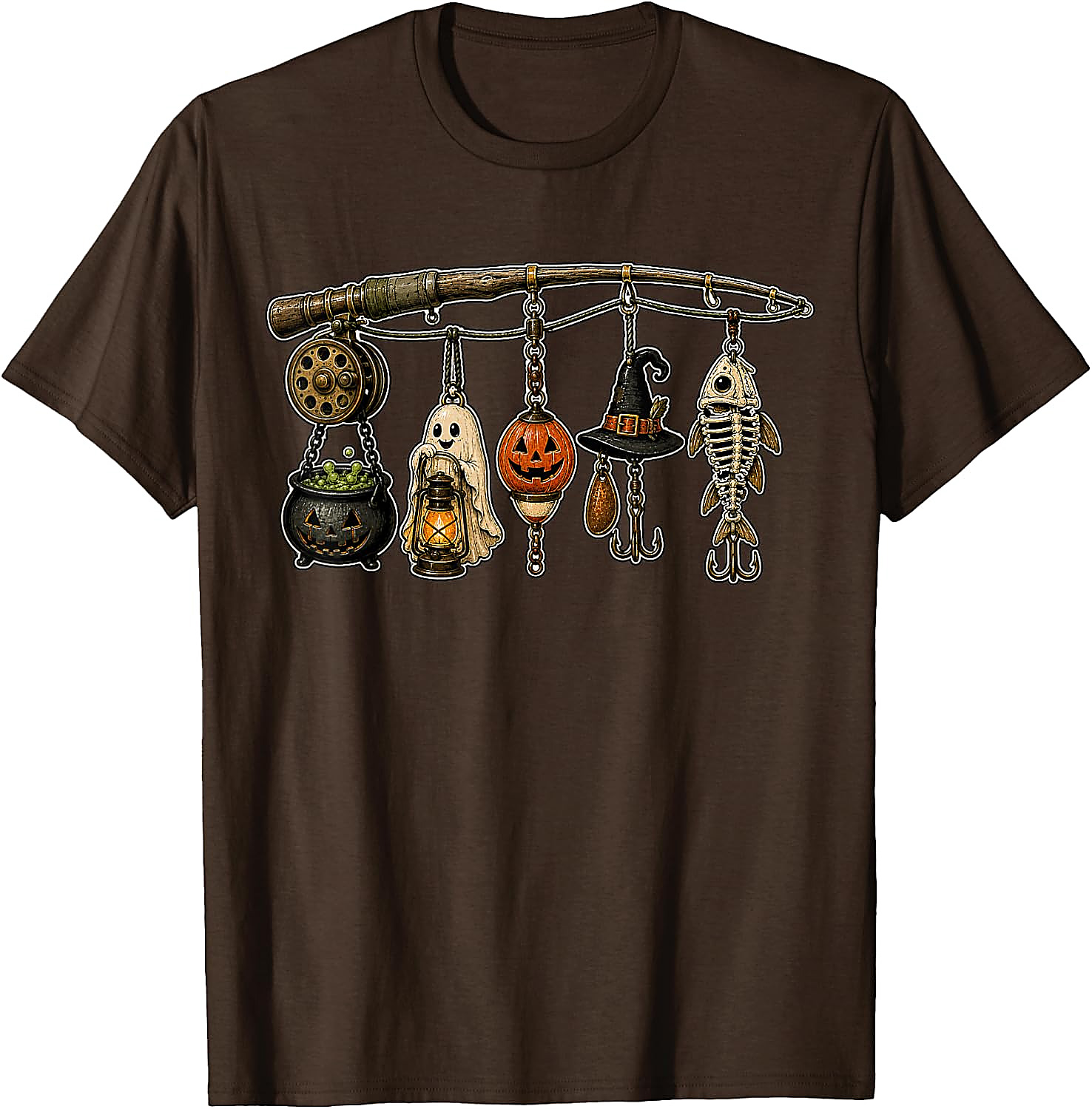 Halloween Fishing T-Shirt | Spooky Fisherman Graphic Tee