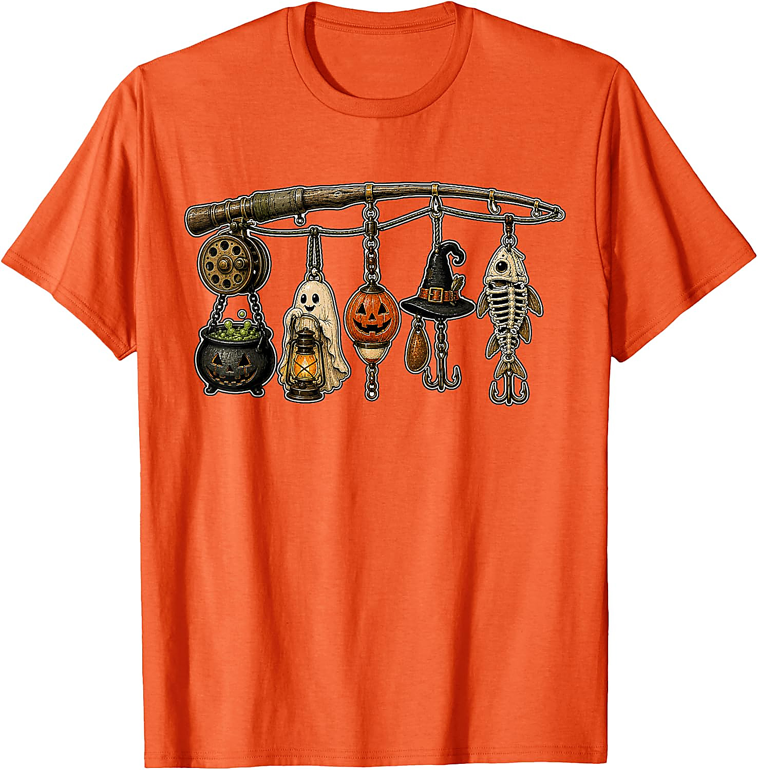 Halloween Fishing T-Shirt | Spooky Fisherman Graphic Tee