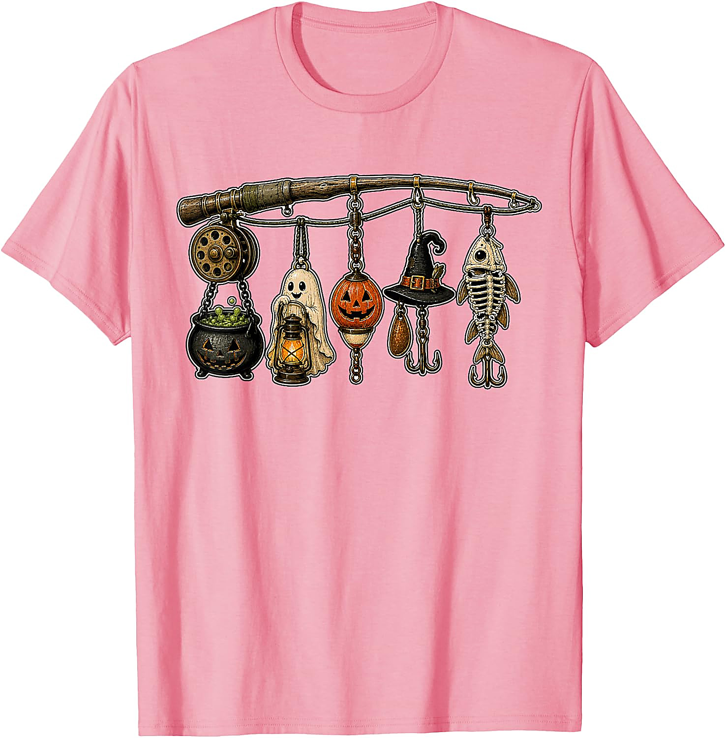 Halloween Fishing T-Shirt | Spooky Fisherman Graphic Tee
