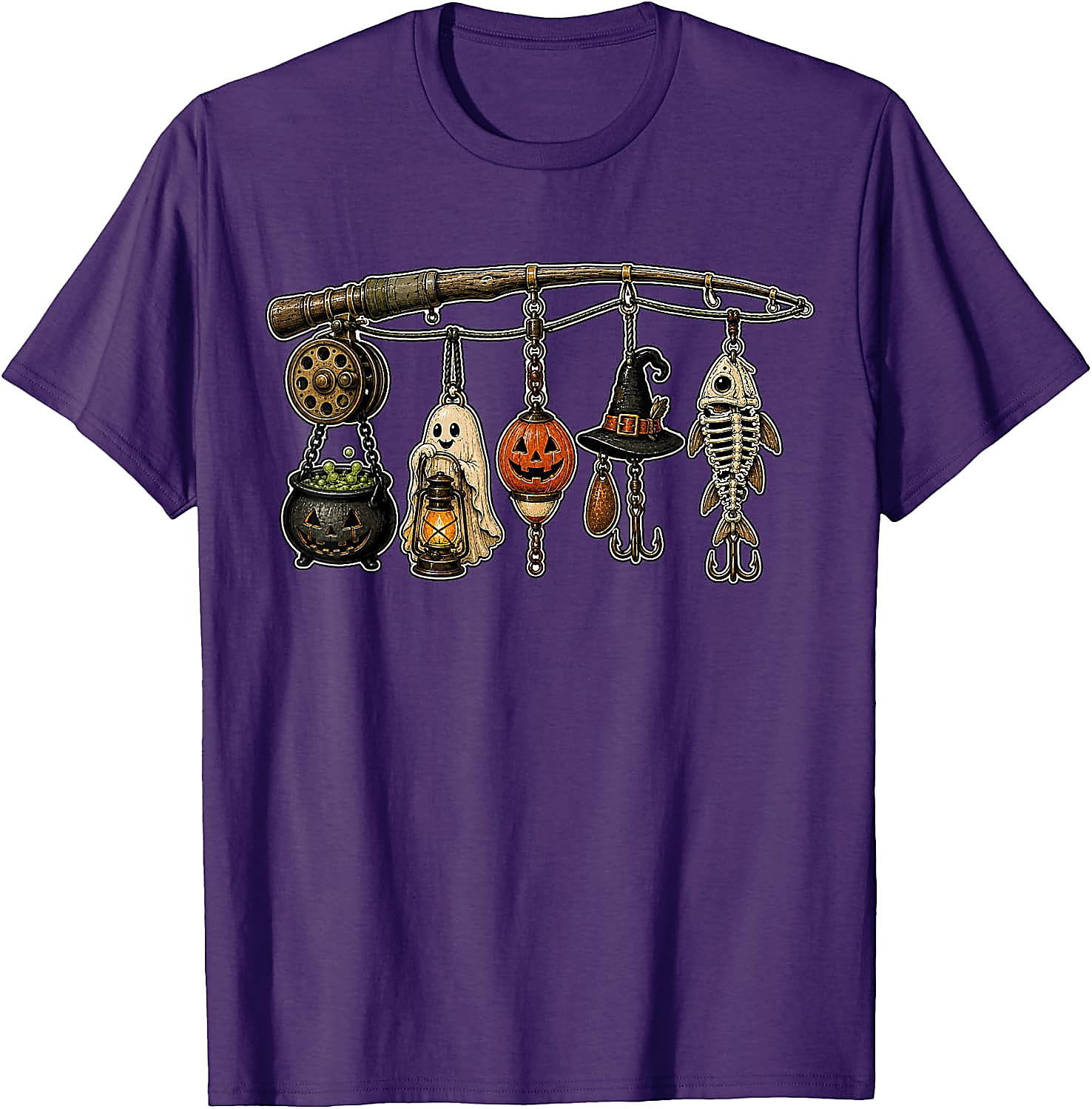 Halloween Fishing T-Shirt | Spooky Fisherman Graphic Tee