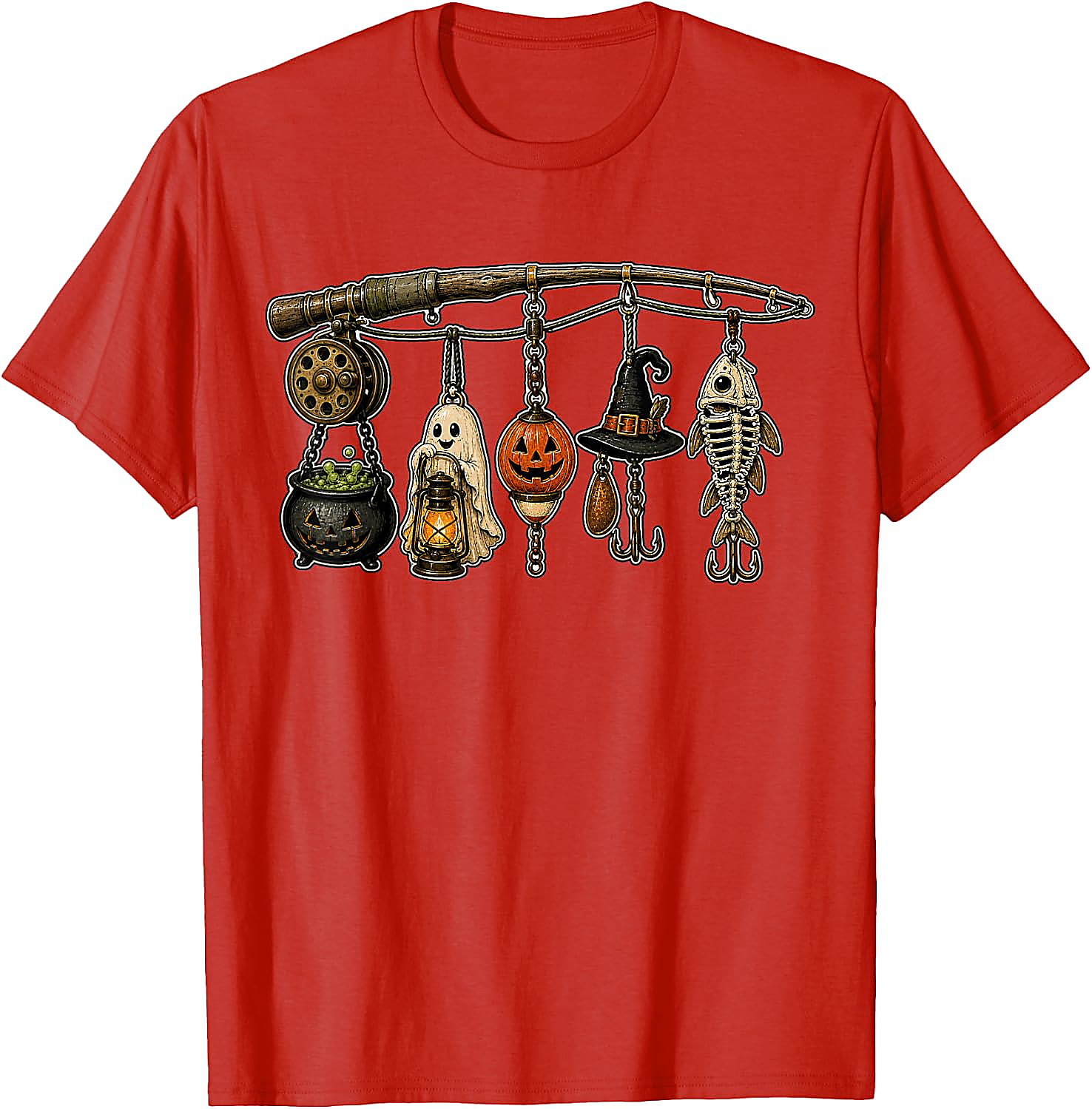Halloween Fishing T-Shirt | Spooky Fisherman Graphic Tee
