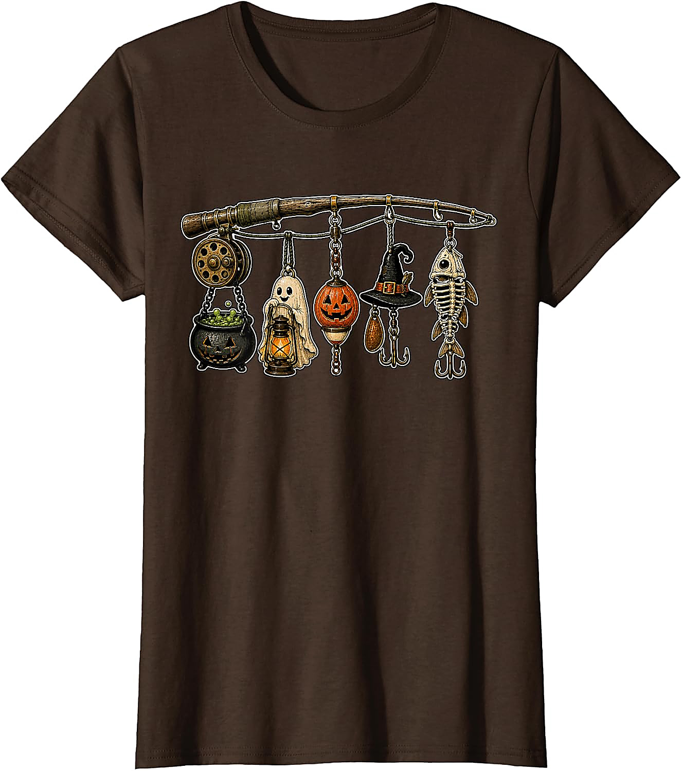 Halloween Fishing T-Shirt | Spooky Fisherman Graphic Tee
