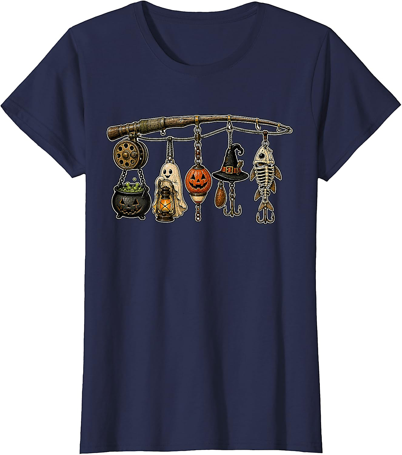 Halloween Fishing T-Shirt | Spooky Fisherman Graphic Tee