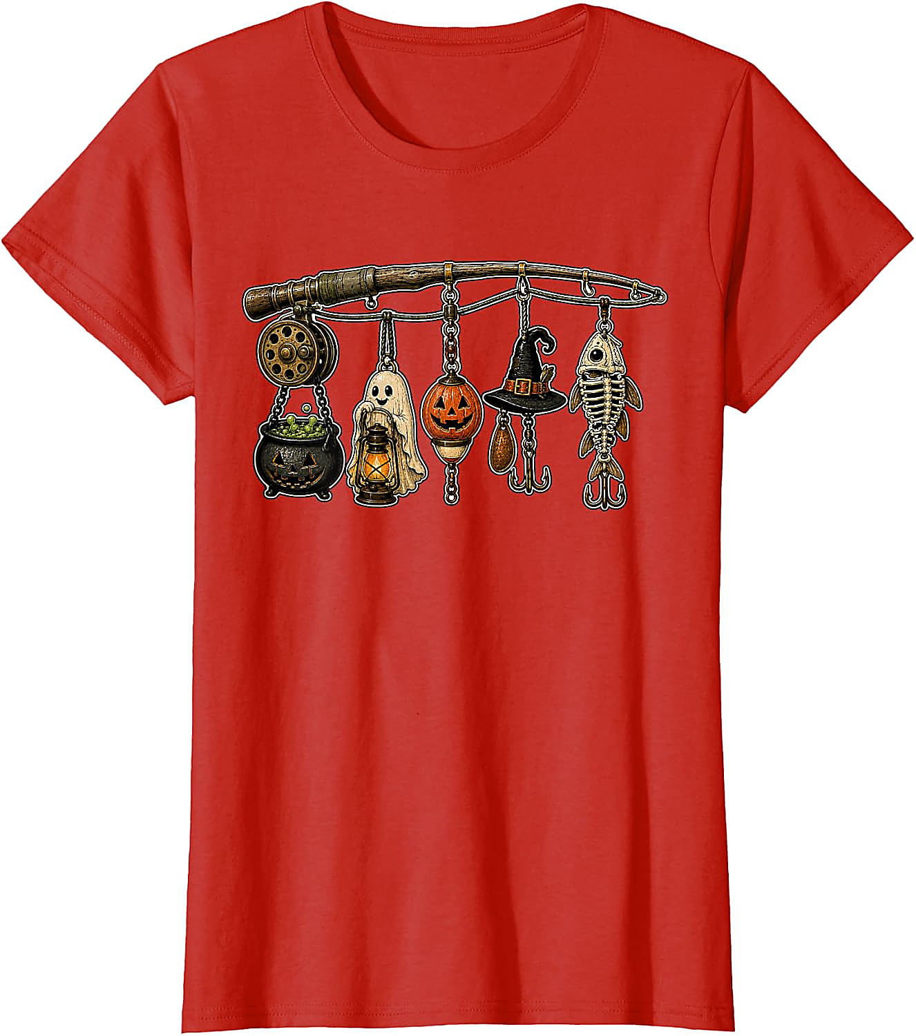 Halloween Fishing T-Shirt | Spooky Fisherman Graphic Tee