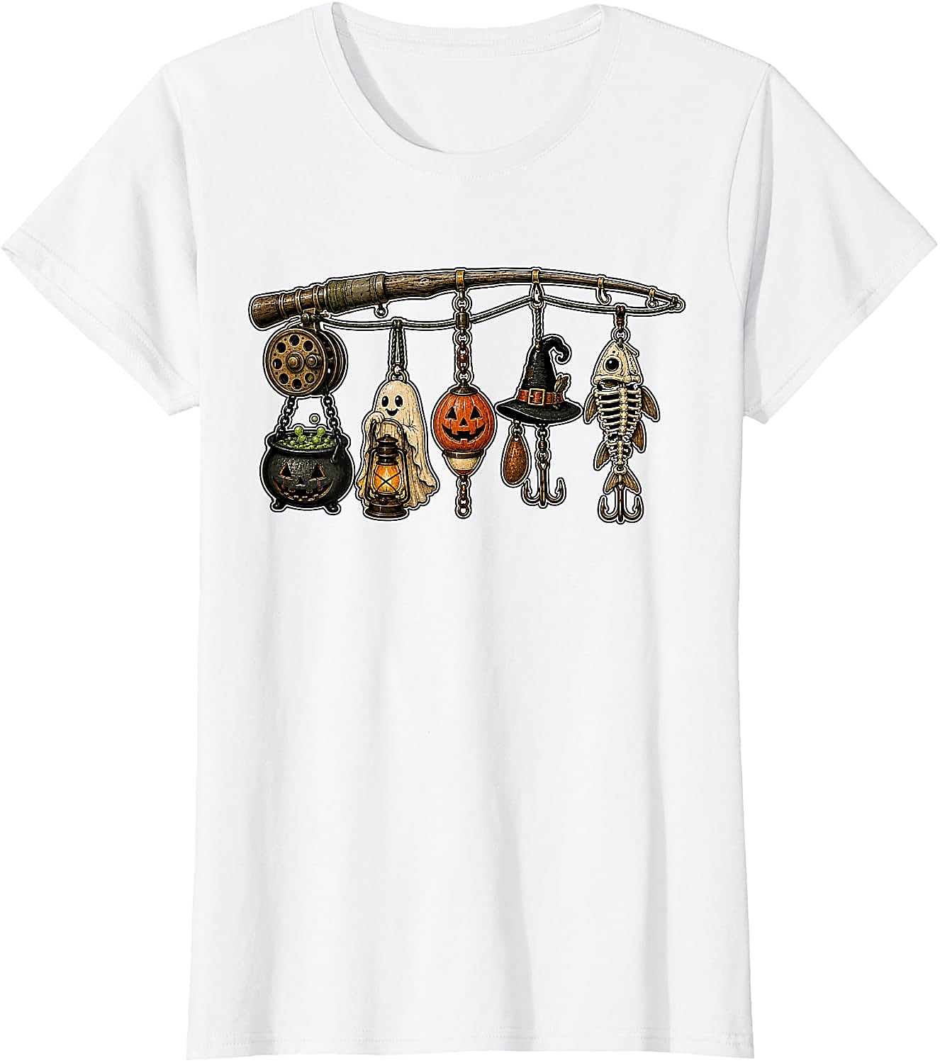 Halloween Fishing T-Shirt | Spooky Fisherman Graphic Tee