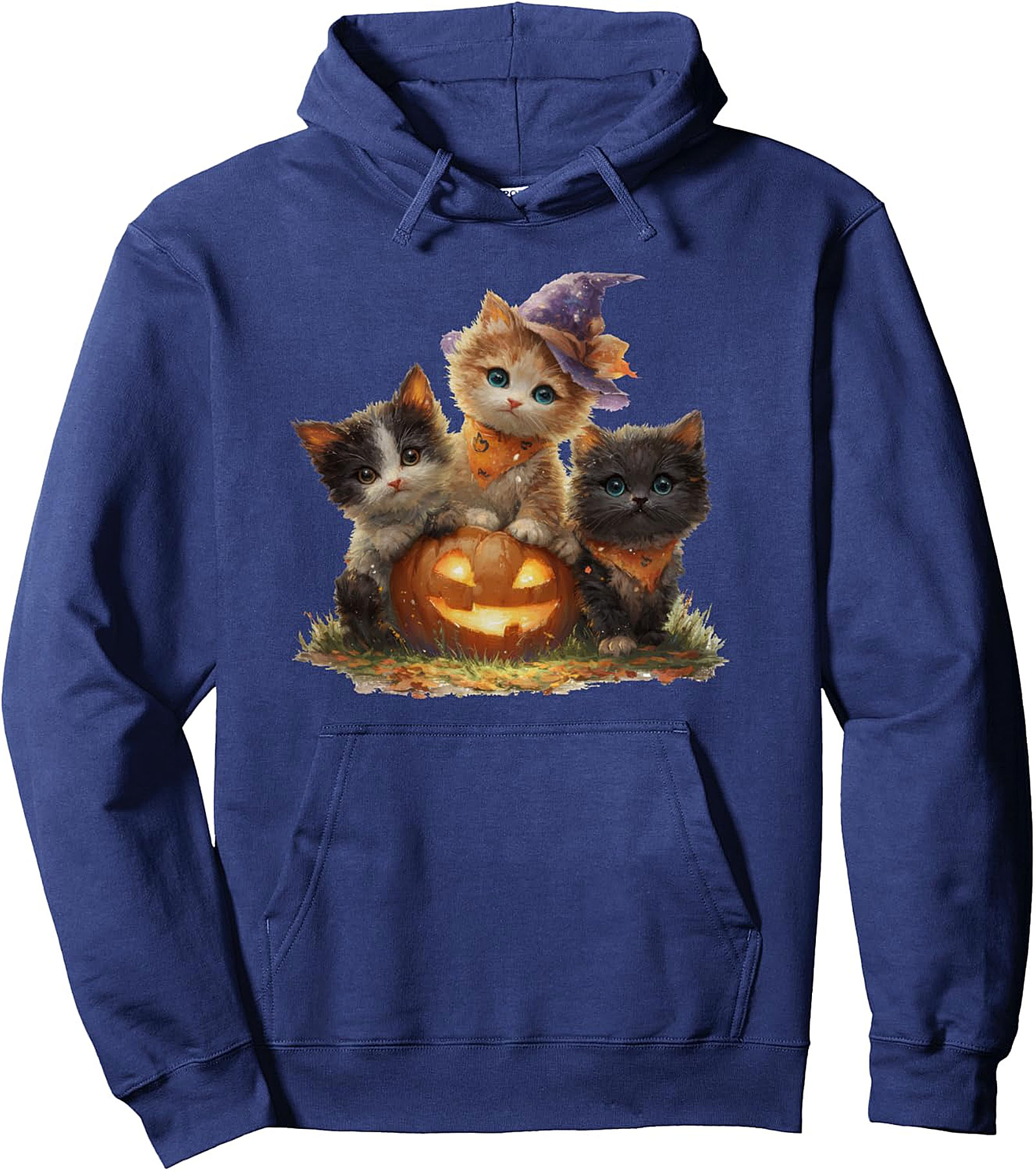 Vintage Kittens Pumpkin Halloween Pullover Hoodie