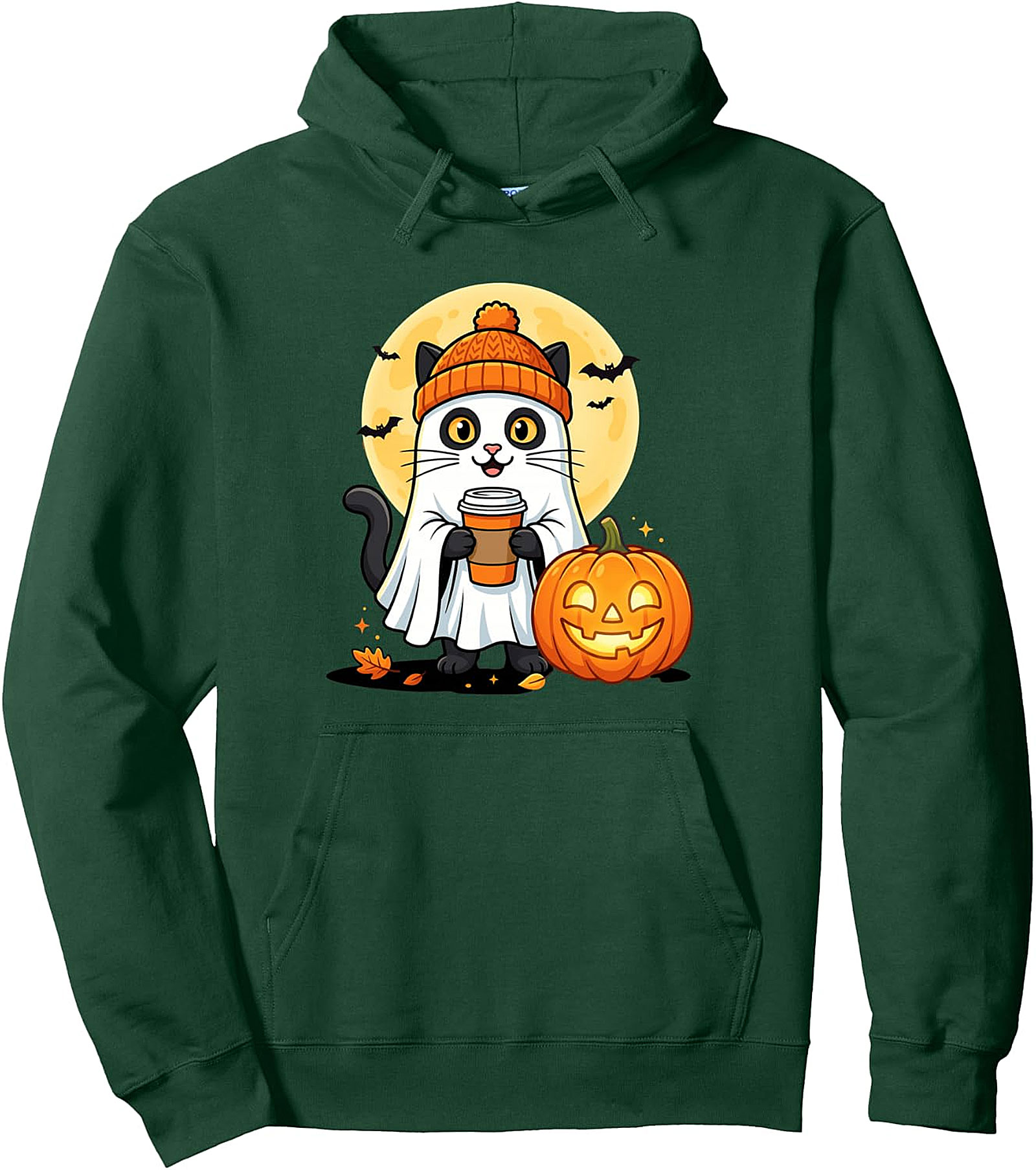Ghost Cat Pumpkin Hoodie | Cozy Halloween Pullover